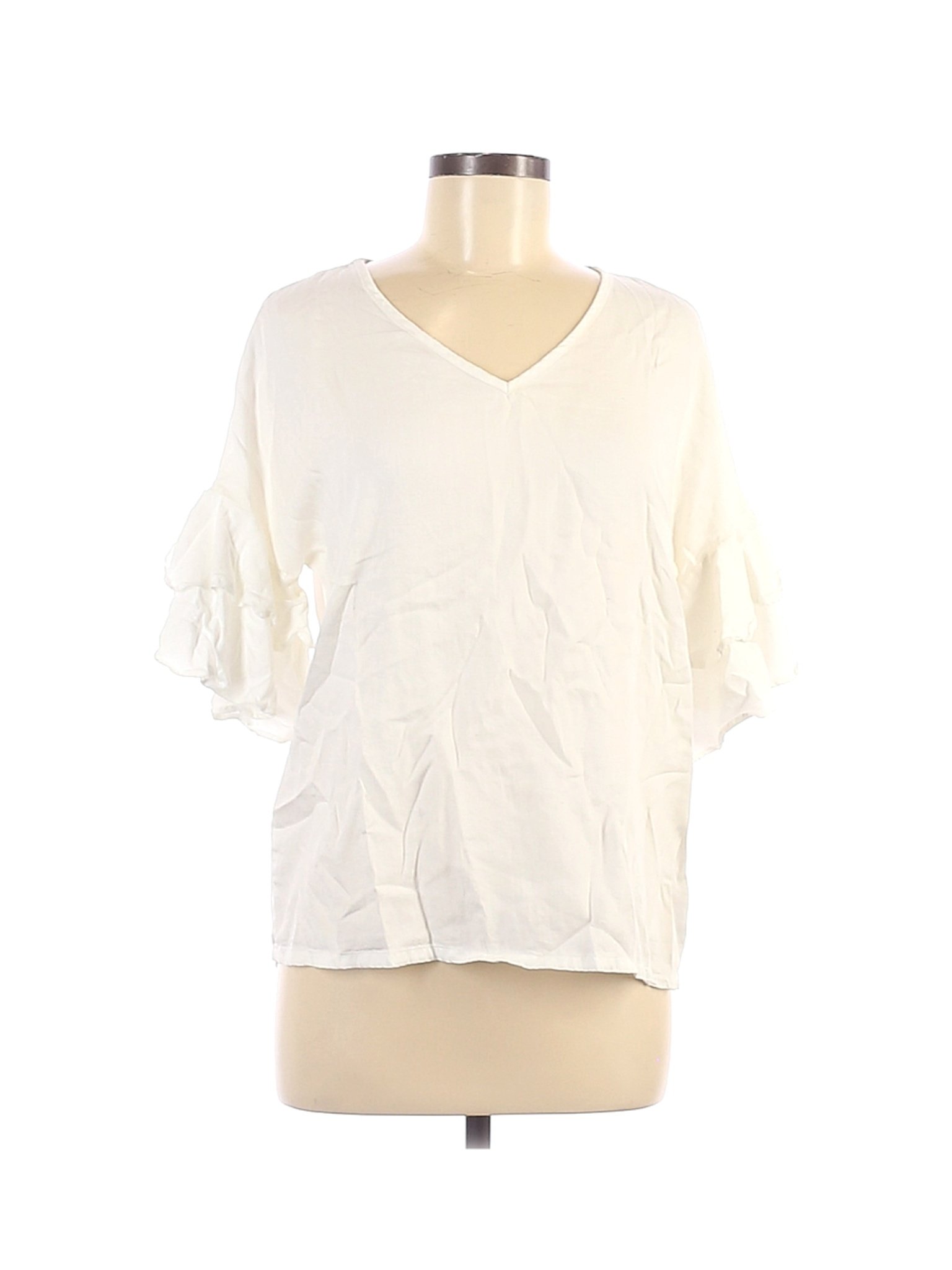 Assorted Brands Women Ivory 3/4 Sleeve Blouse M | eBay