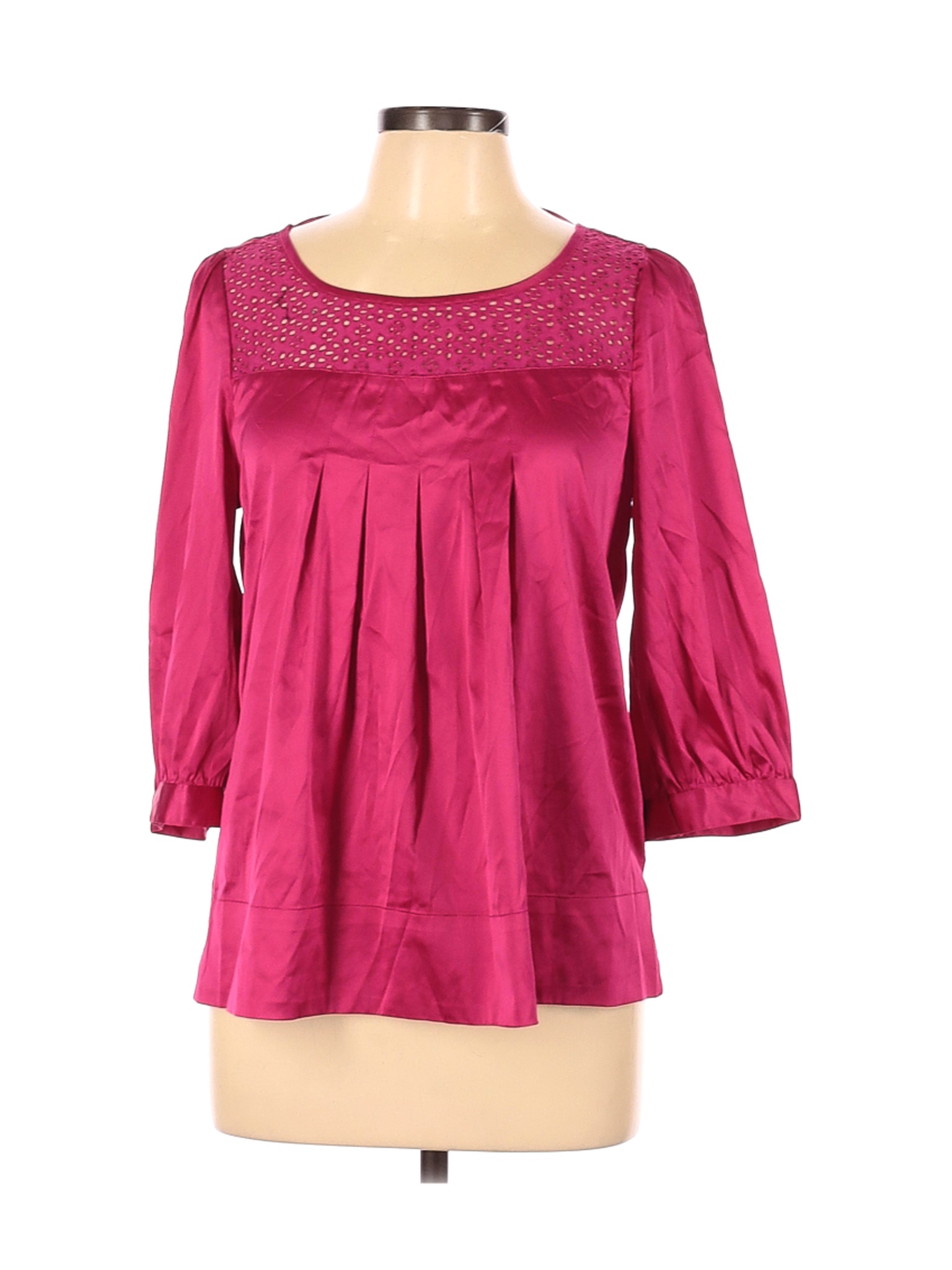 H&M Women Pink 3/4 Sleeve Blouse 10 | eBay