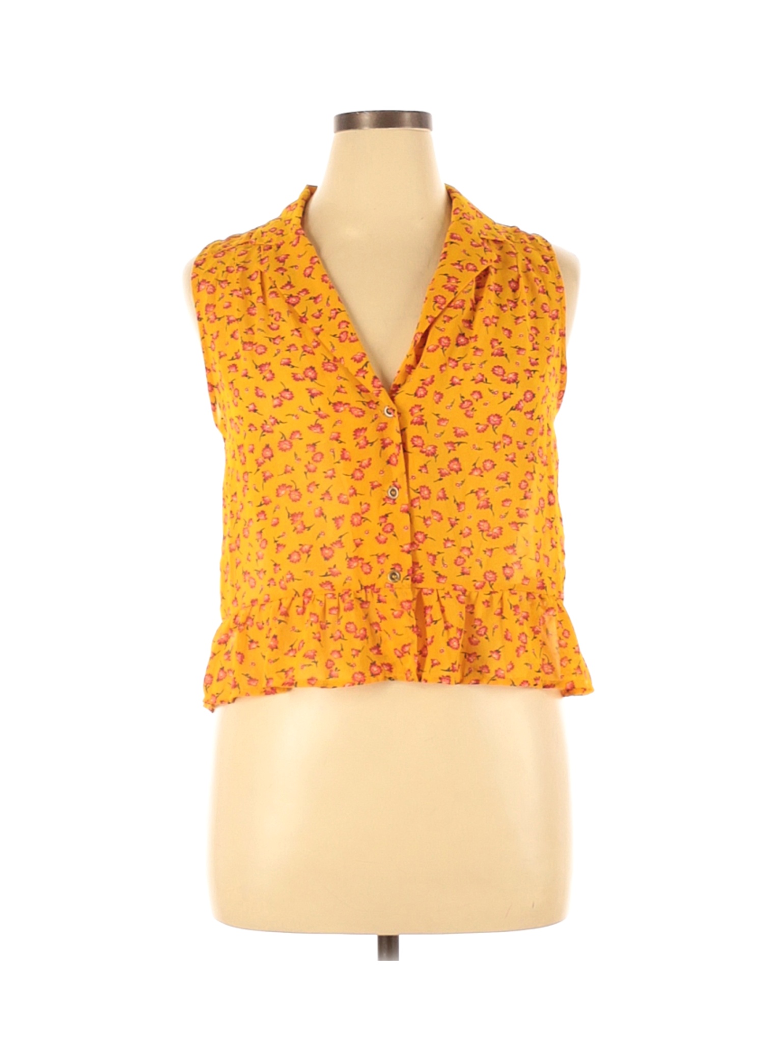 Forever 21 Contemporary Women Yellow Sleeveless Blouse XL | eBay