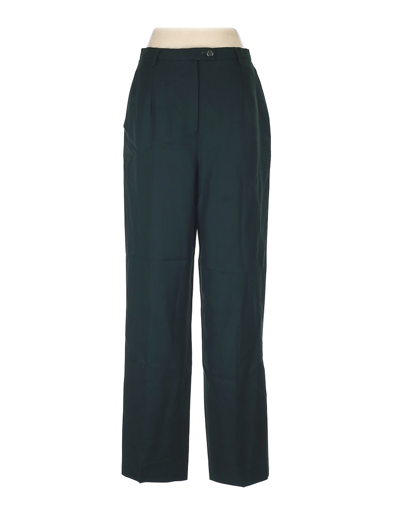 green wool pants