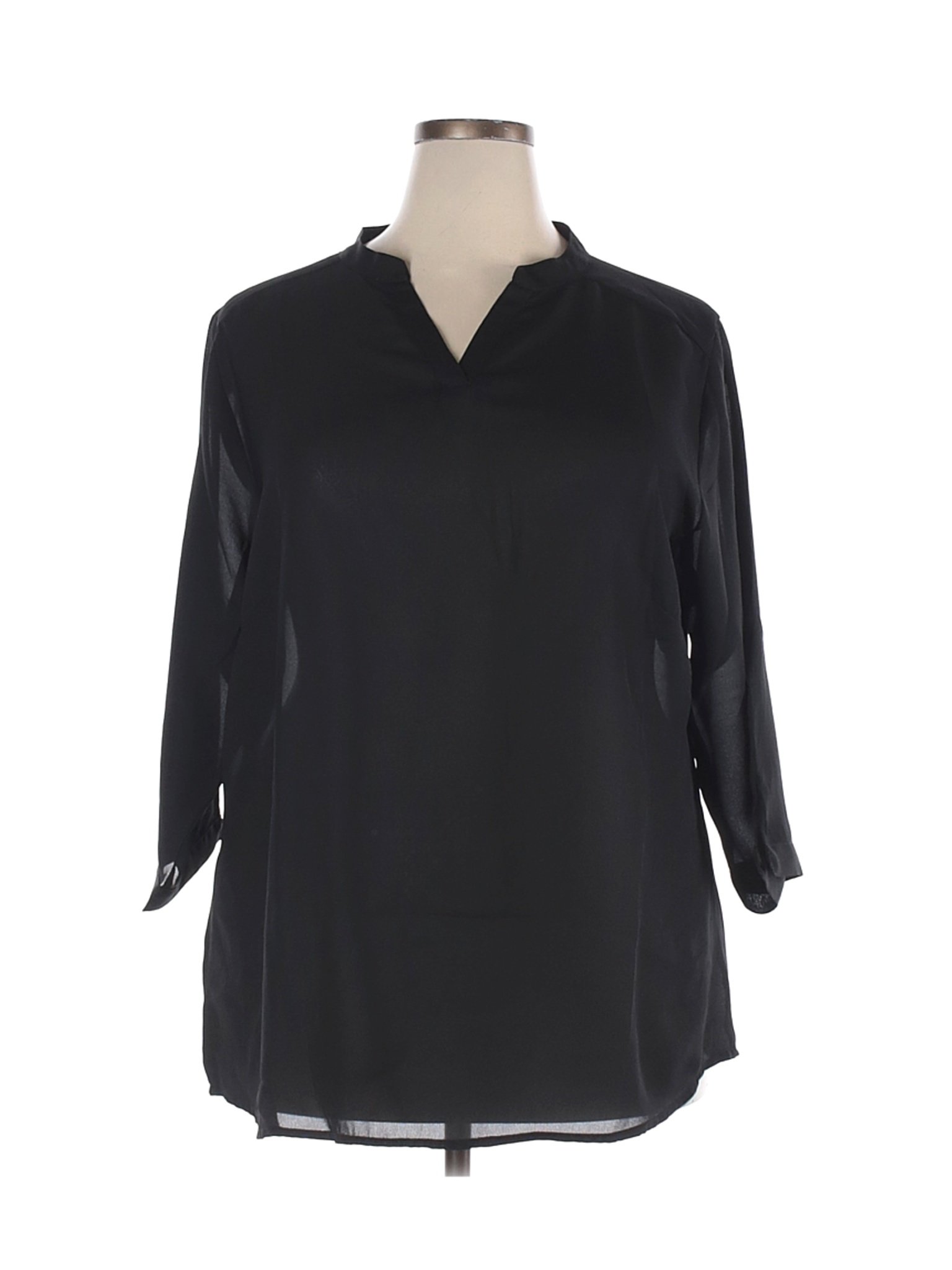 Cotton Traders Women Black 3/4 Sleeve Blouse 22 Plus | eBay