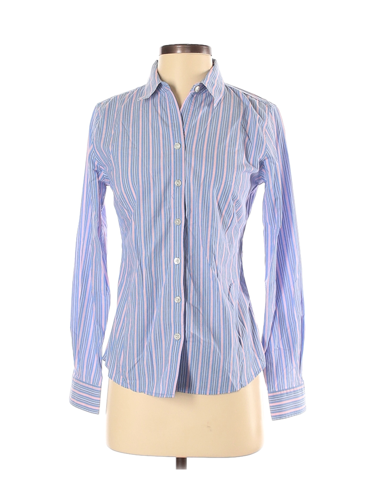 Banana Republic Women Blue Long Sleeve Button-Down Shirt 4 | eBay