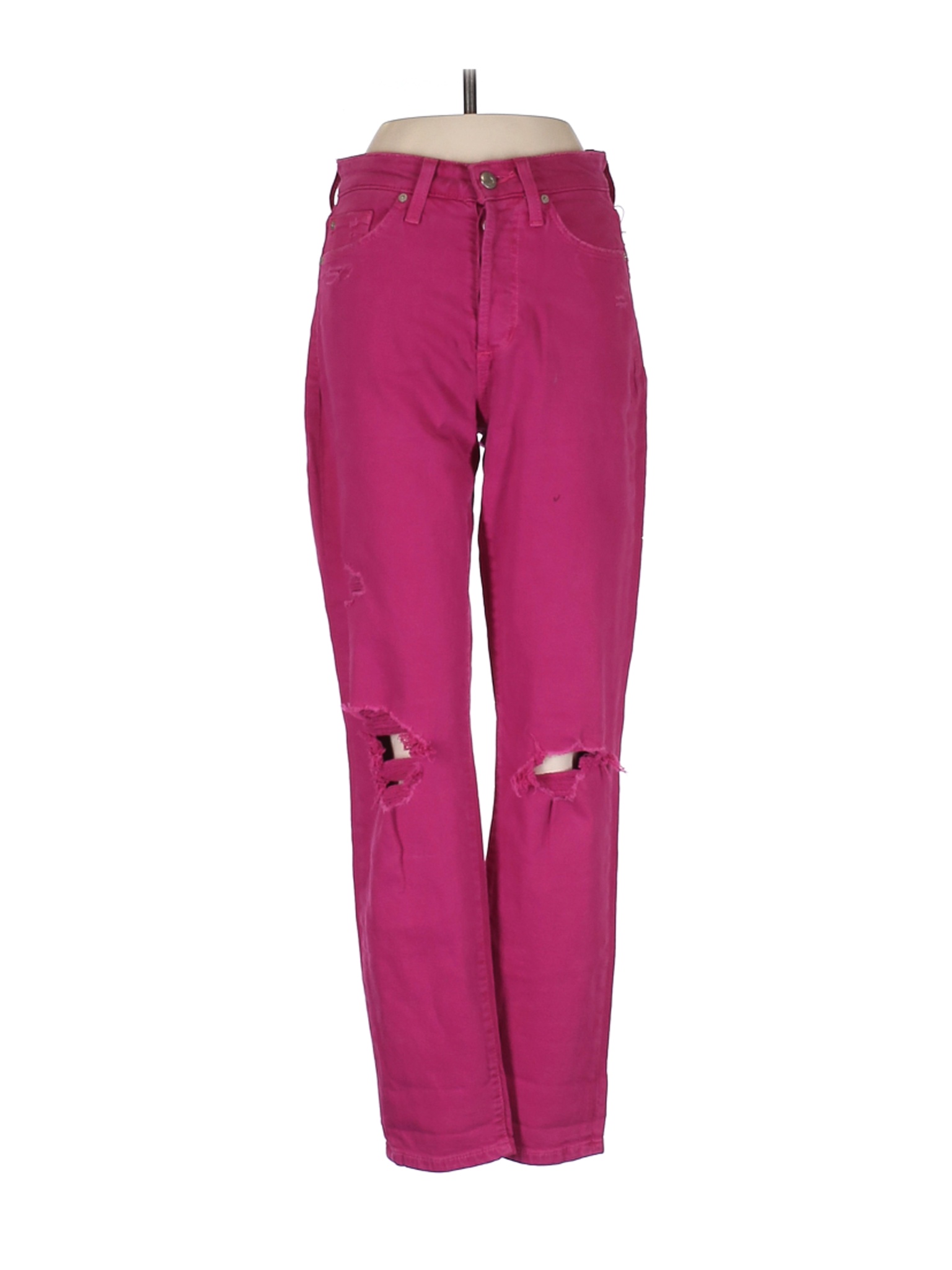 jeans with pink side stripe