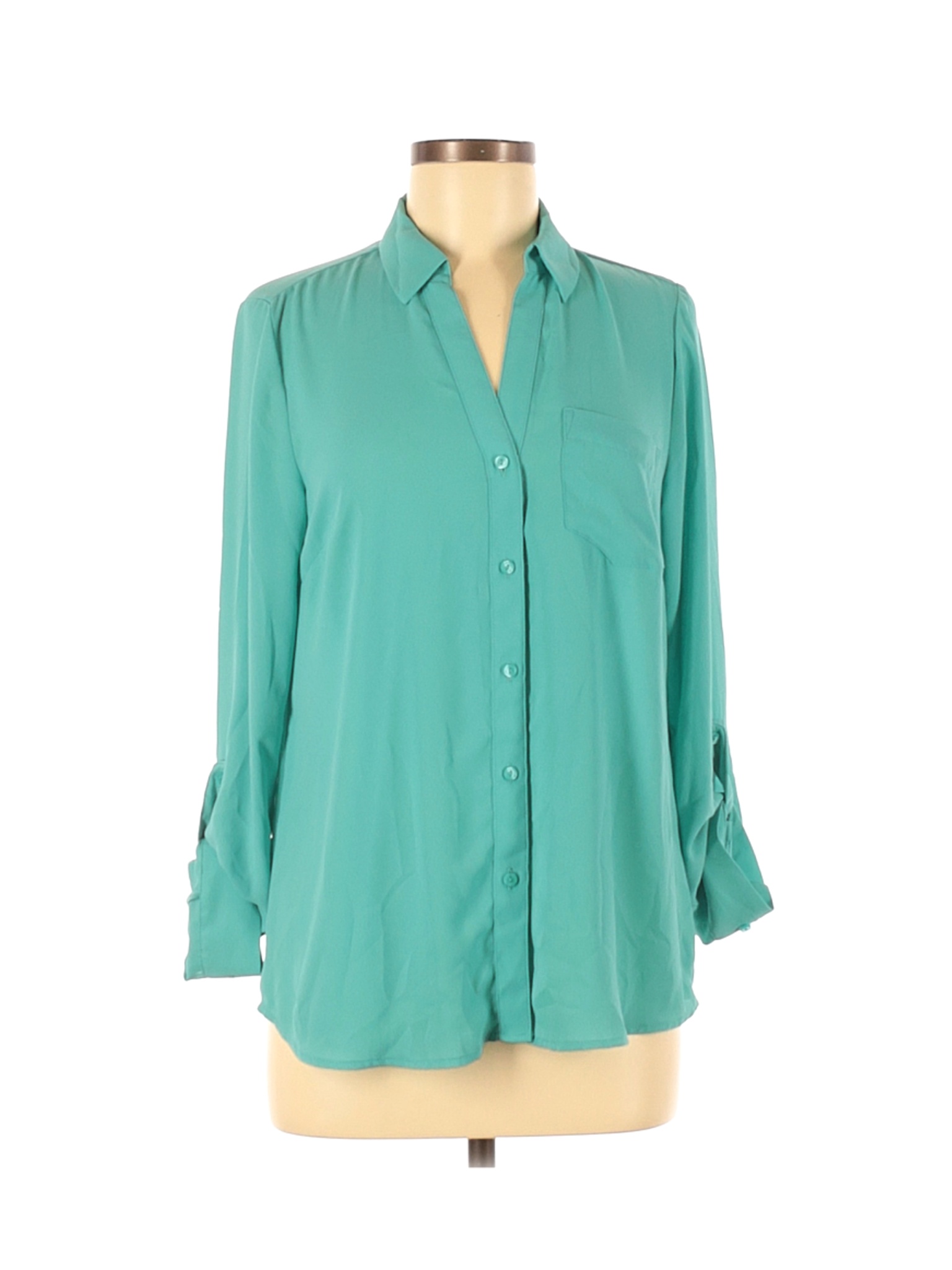 The Limited Women Blue Long Sleeve Blouse M | eBay