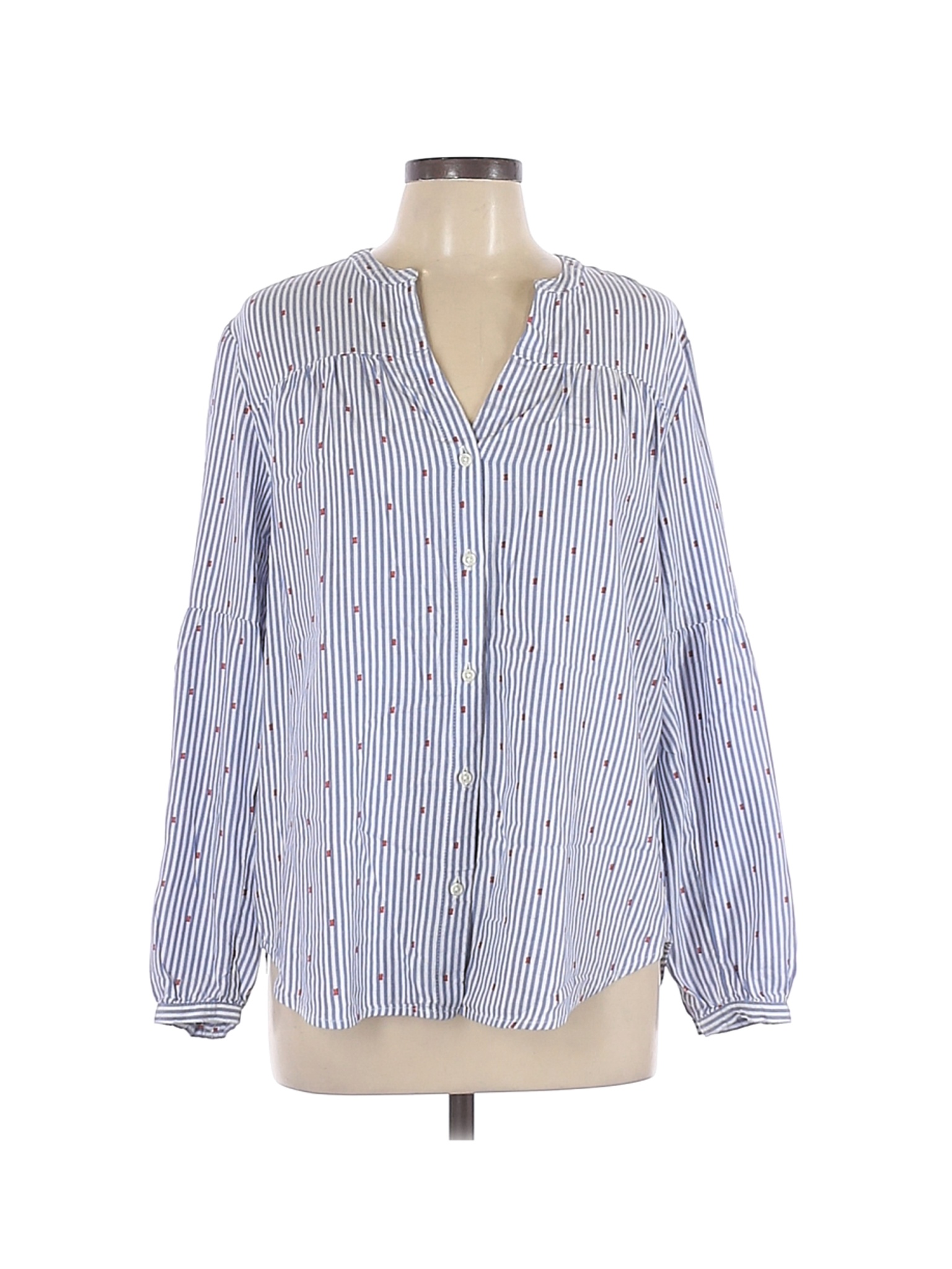 Old Navy Women Blue Long Sleeve Button-Down Shirt L | eBay