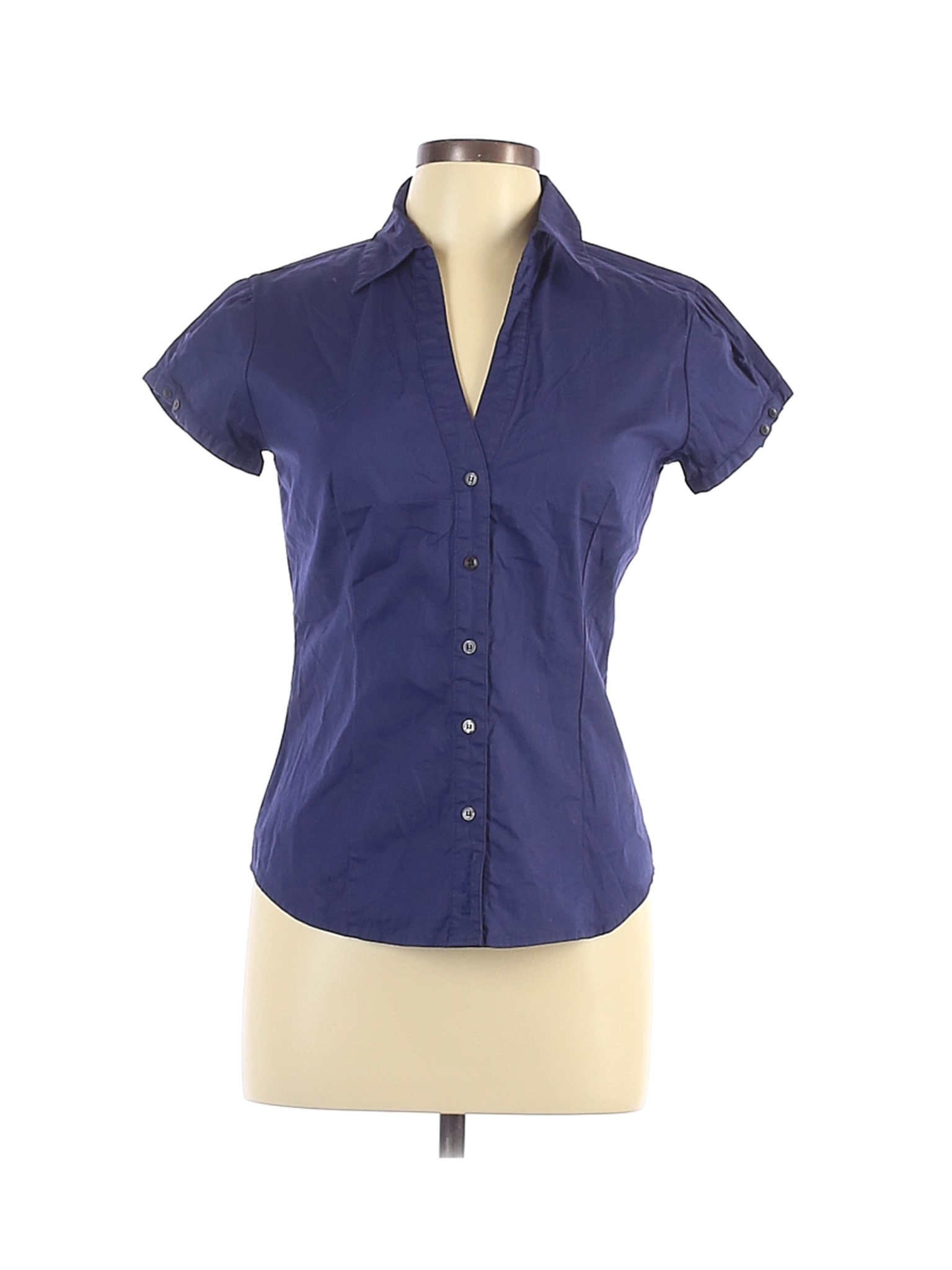 Ben Sherman Women Blue Short Sleeve Button-Down Shirt L | eBay