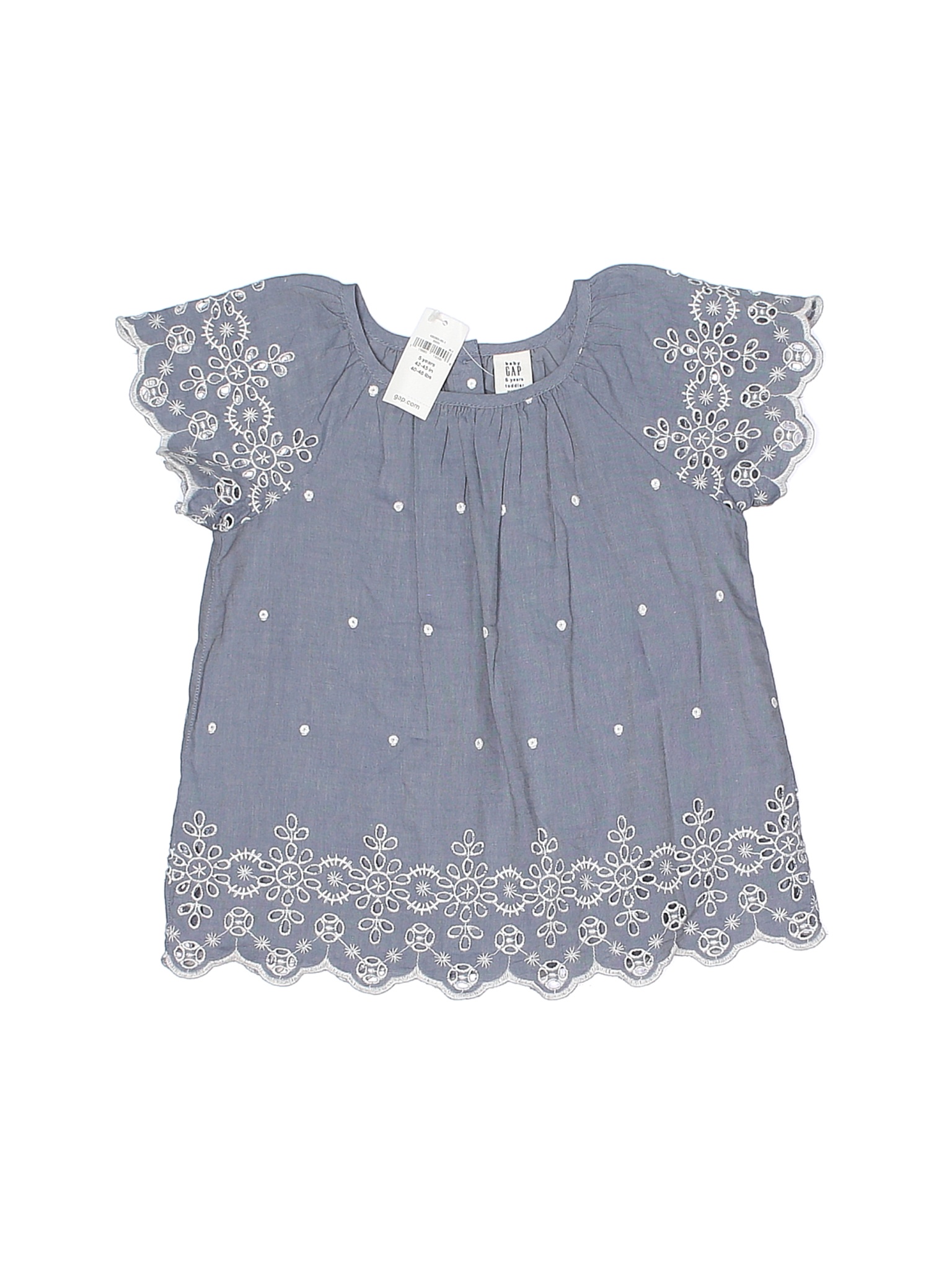 NWT Baby Gap Girls Blue Short Sleeve Blouse 5T | eBay
