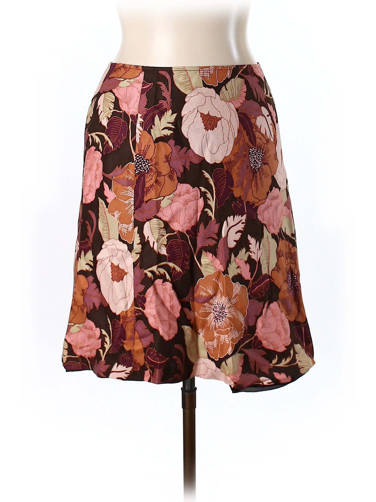 Ann Taylor LOFT Floral Pink Silk Skirt Size 6 (Petite) - 96% off | thredUP