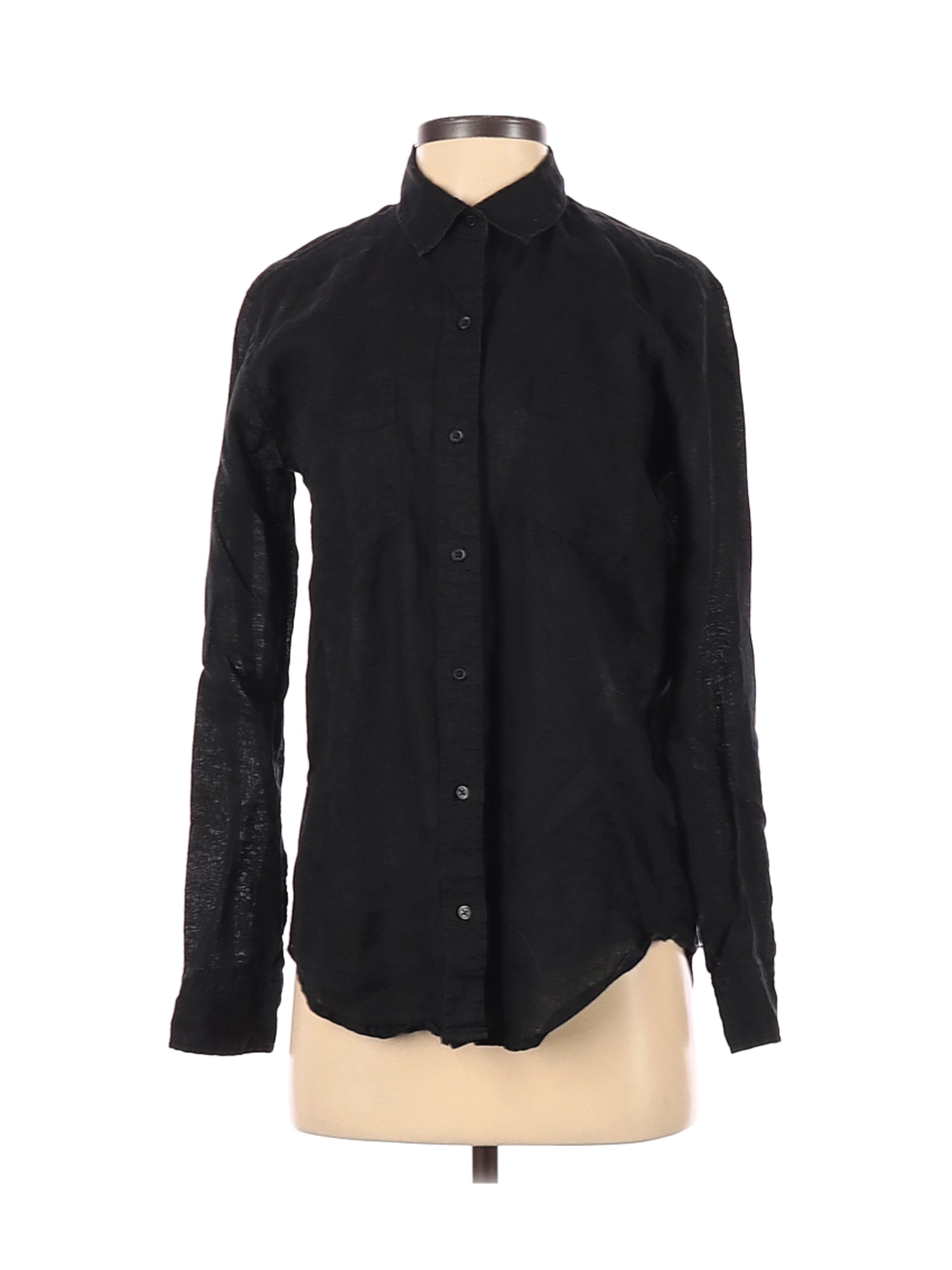 Gap Women Black Long Sleeve Button-Down Shirt XS | eBay