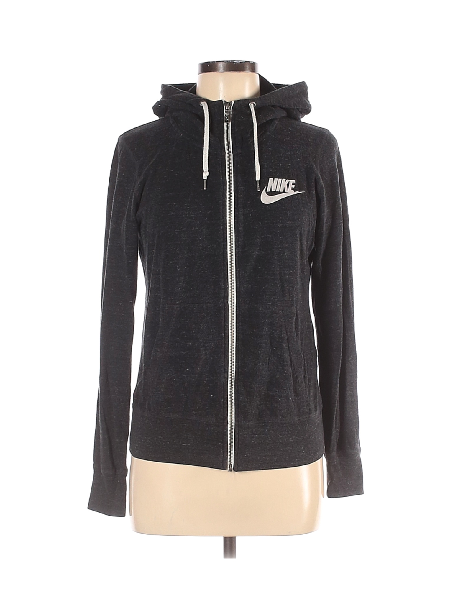 nike women's black zip up hoodie