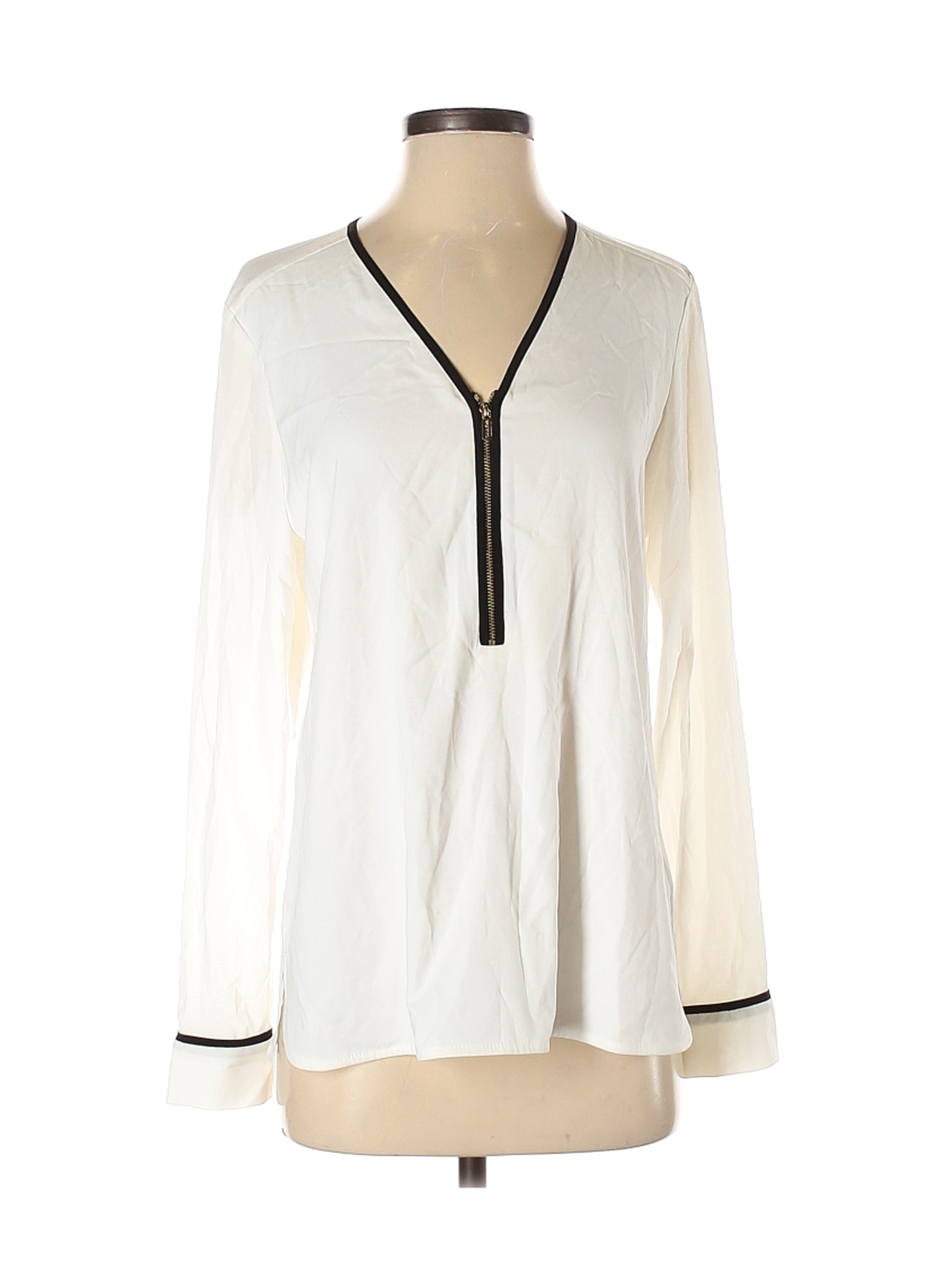 Calvin Klein Women White Long Sleeve Blouse S | eBay