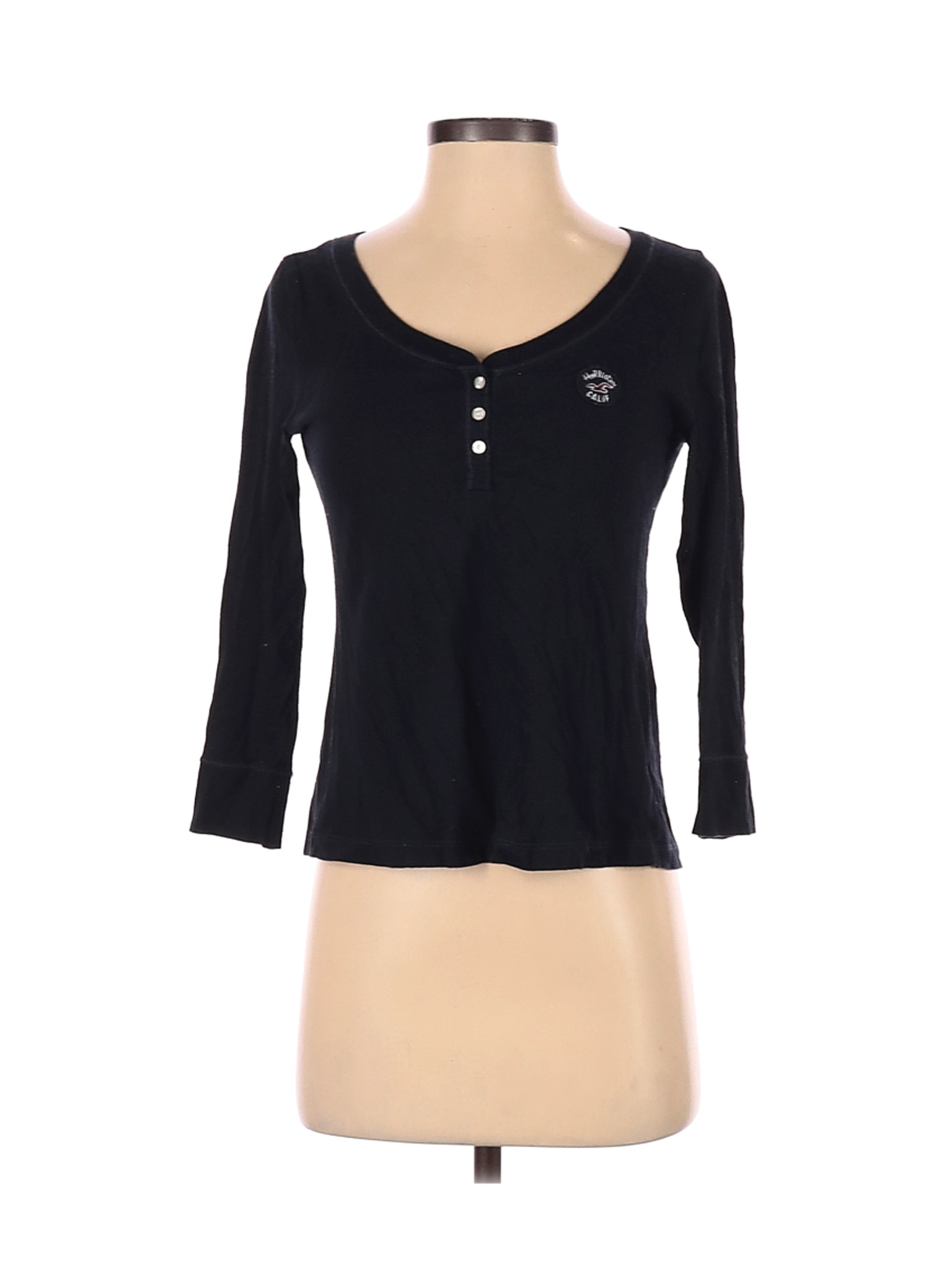 black long sleeve henley womens