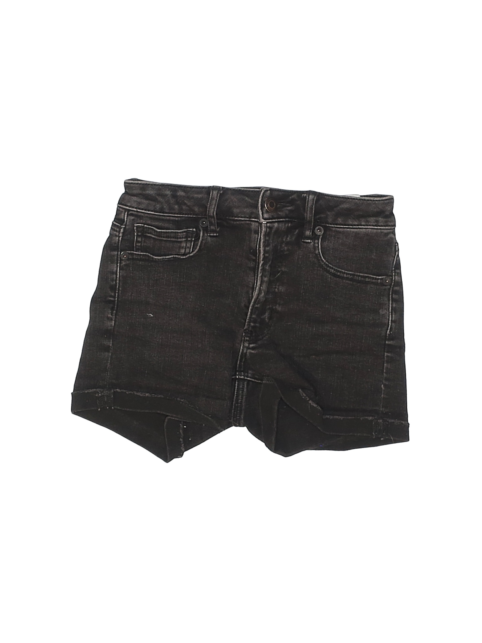 american eagle black denim shorts