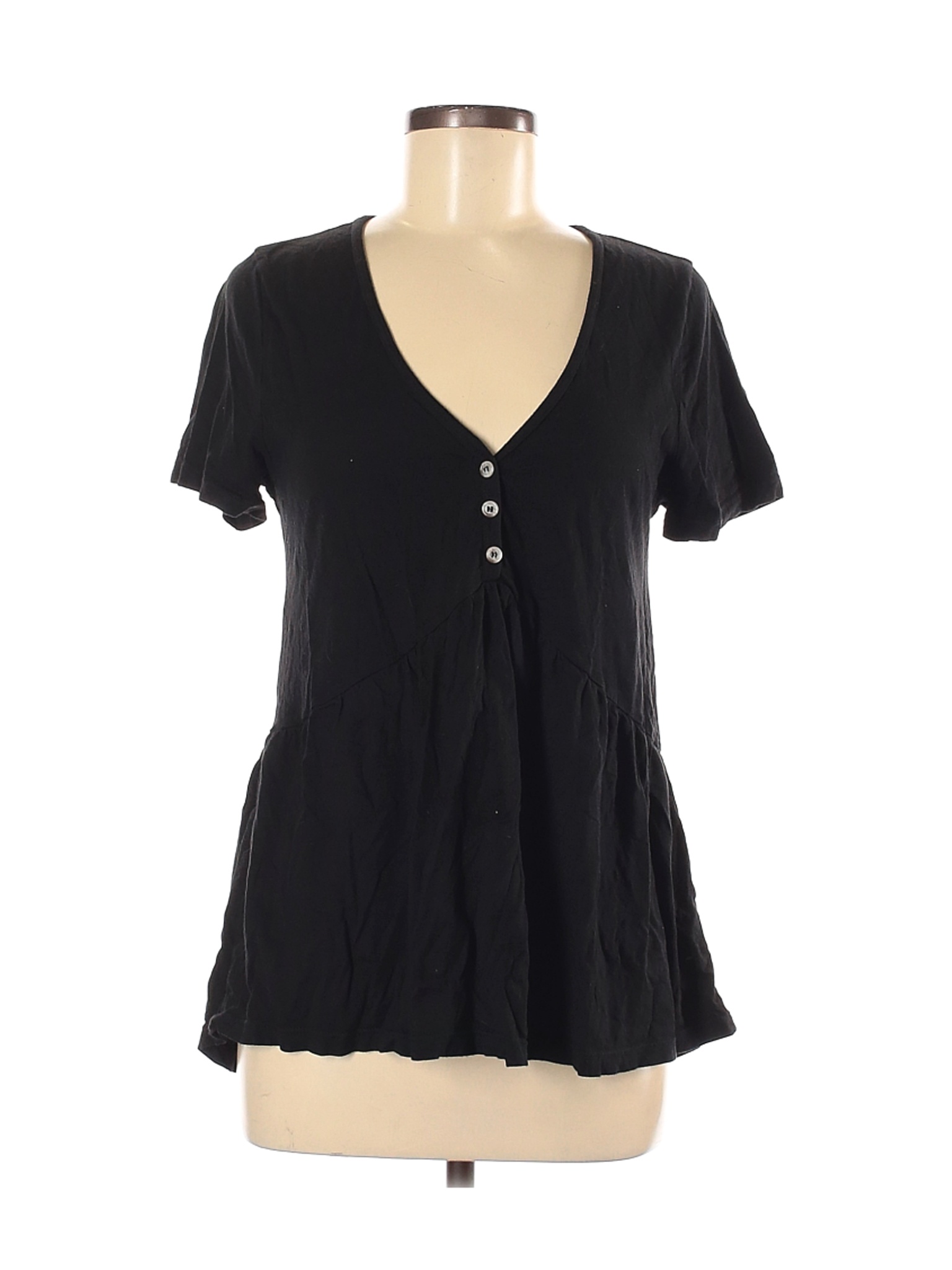 t.la Solid Black Short Sleeve Top Size M - 75% off | thredUP