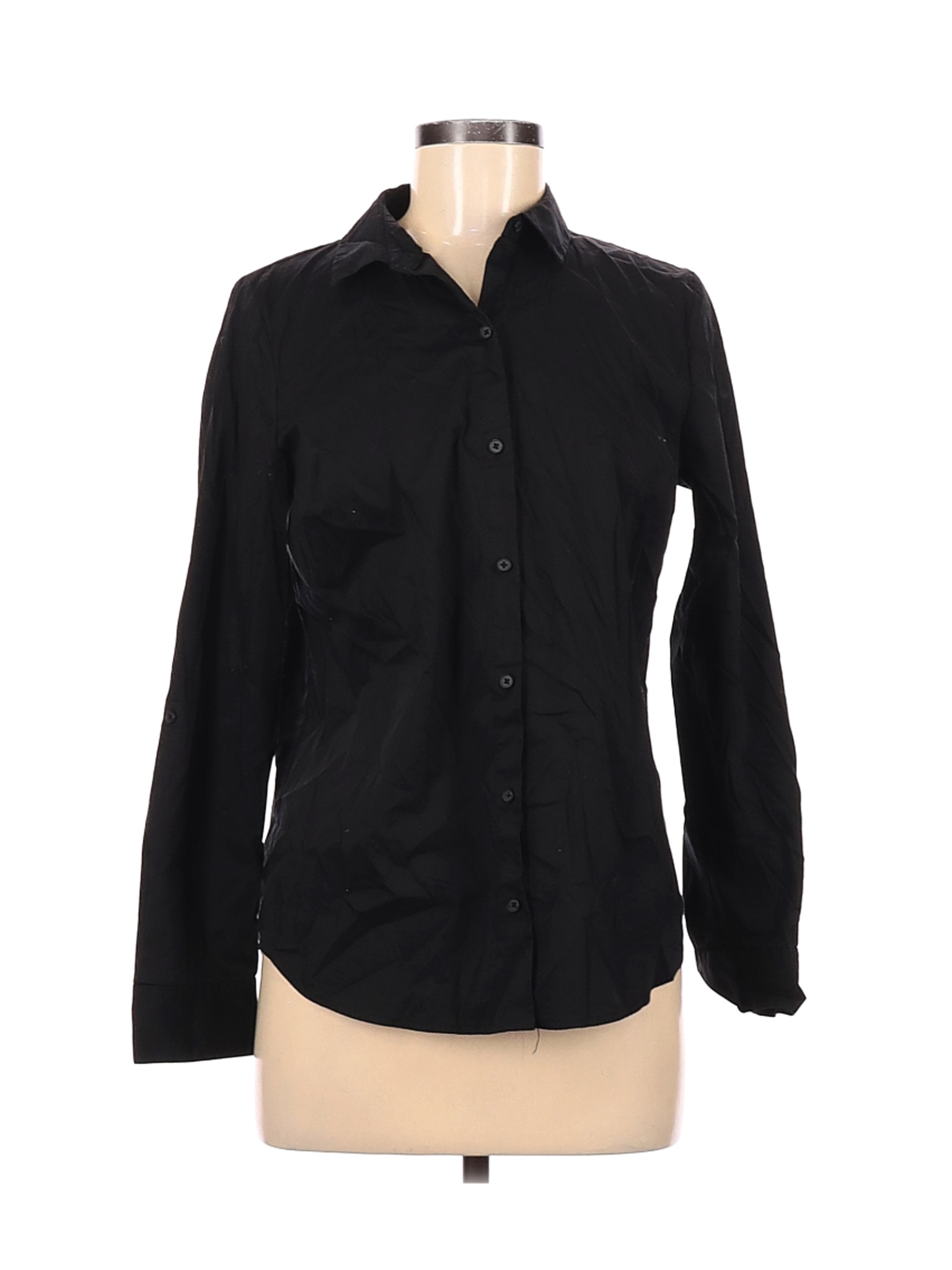 Apt. 9 Women Black Long Sleeve Button-Down Shirt M | eBay