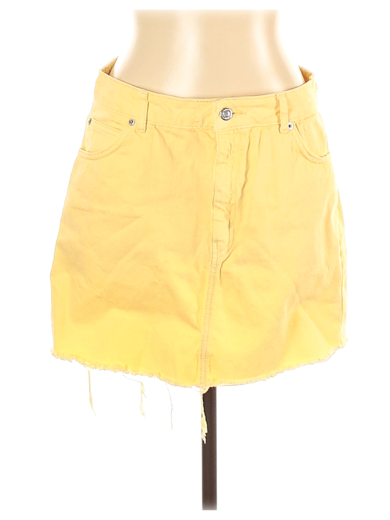 Topshop Women Yellow Denim Skirt 10 | eBay