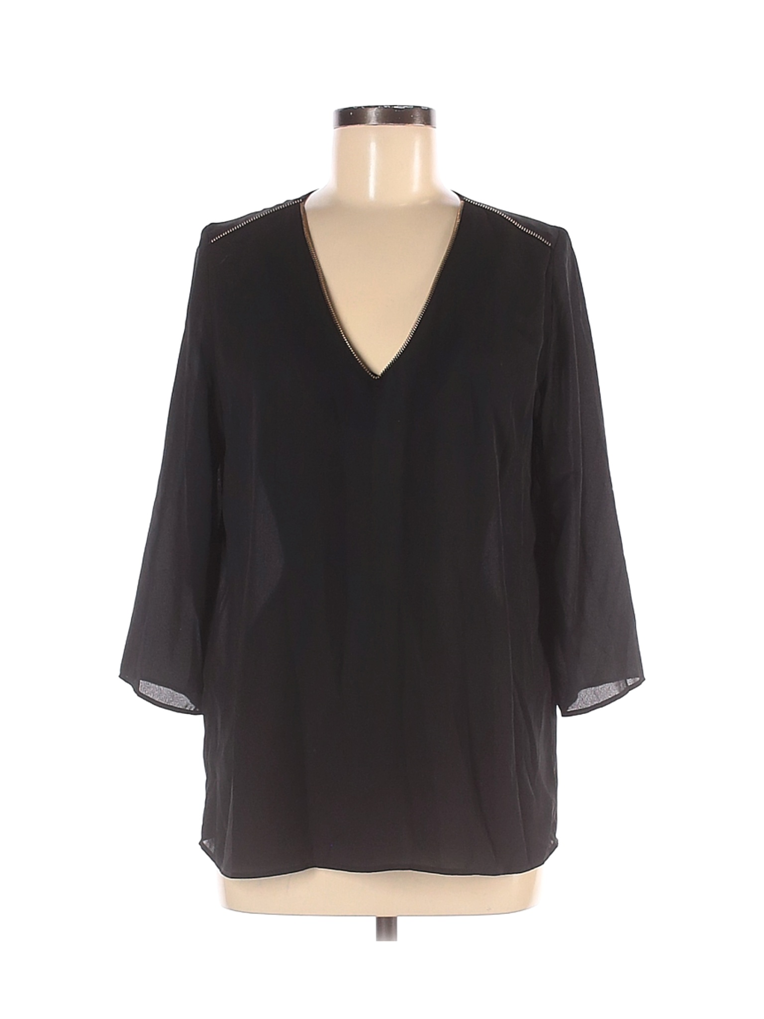 Elogy Women Black 3/4 Sleeve Blouse M | eBay
