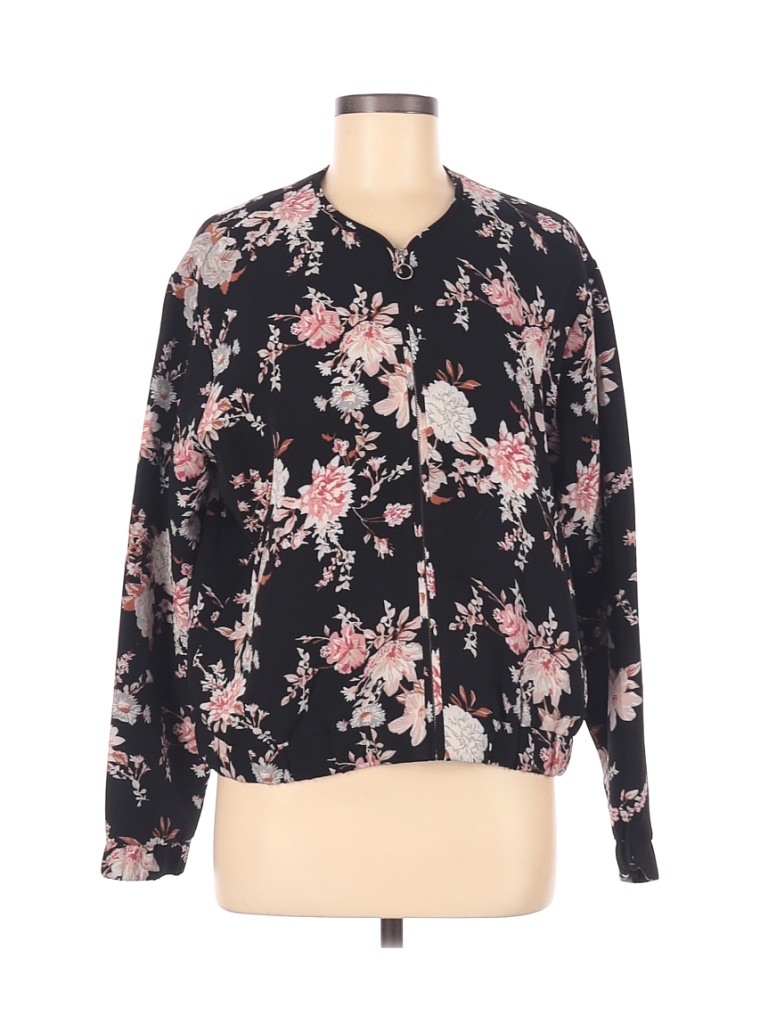 Jules & Leopold 100% Polyester Floral Black Jacket Size L - 62% off ...