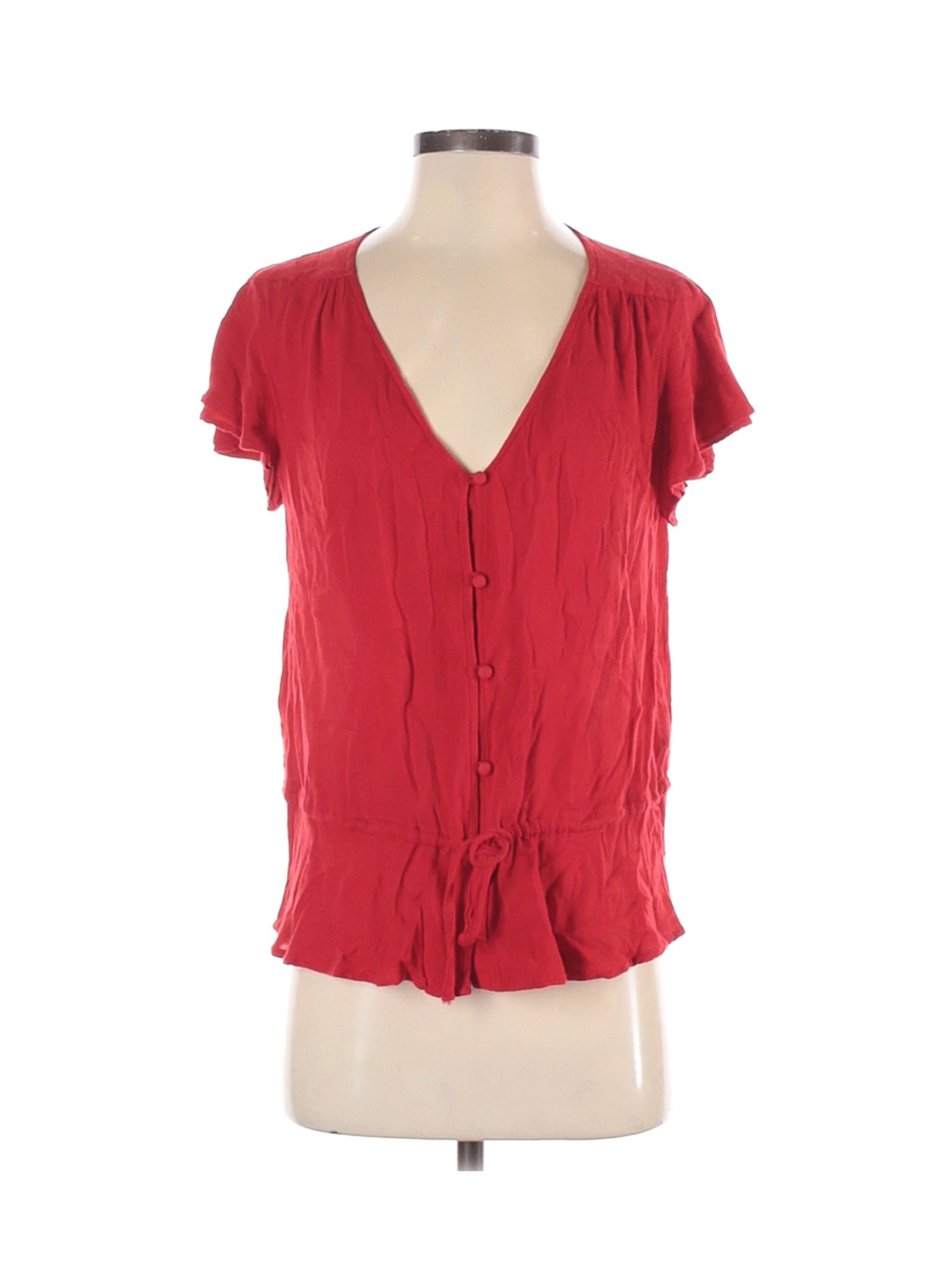 Lucky Brand Women Red Short Sleeve Blouse S | eBay