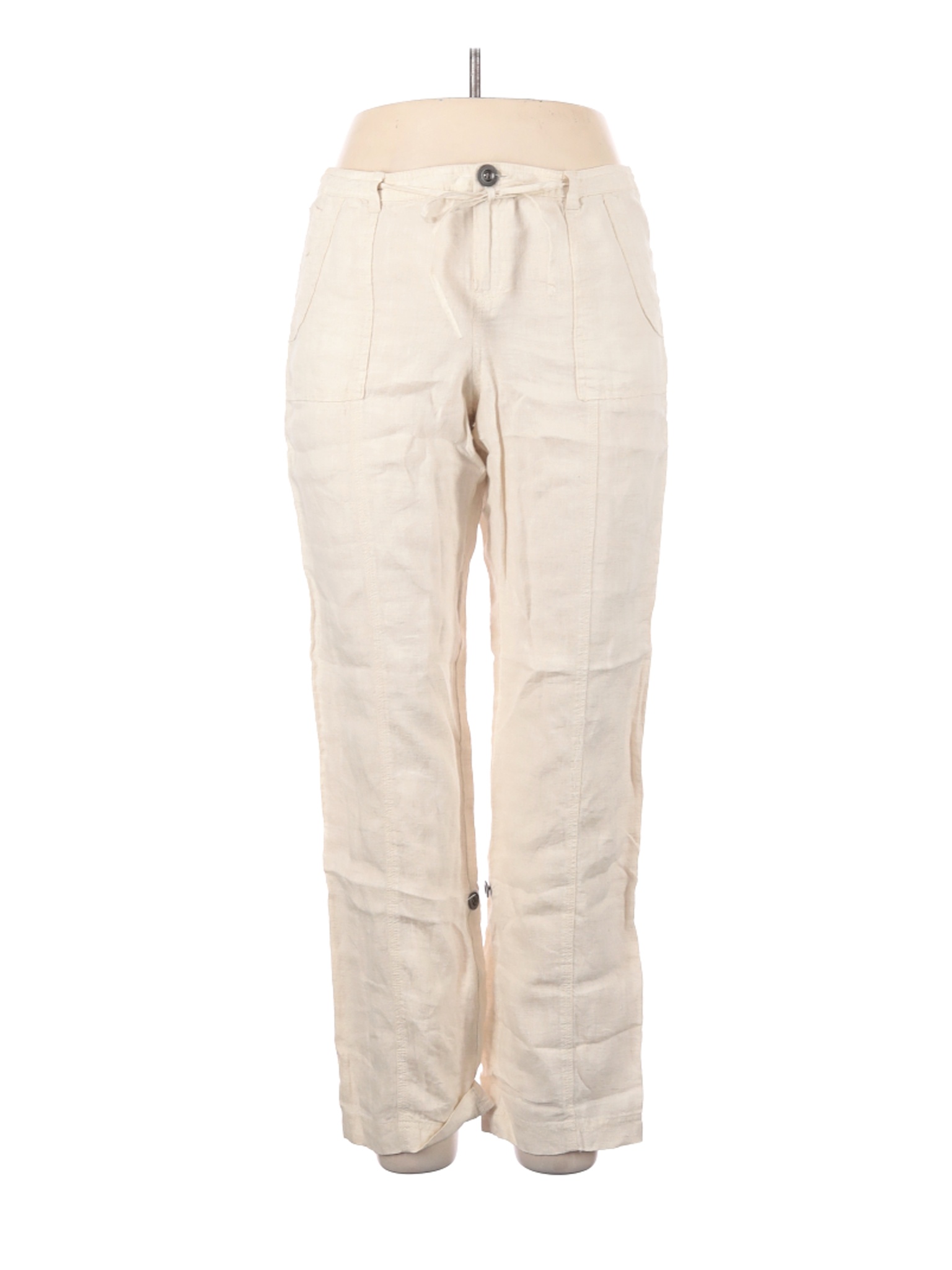 Style&Co Women Ivory Linen Pants 12 | eBay