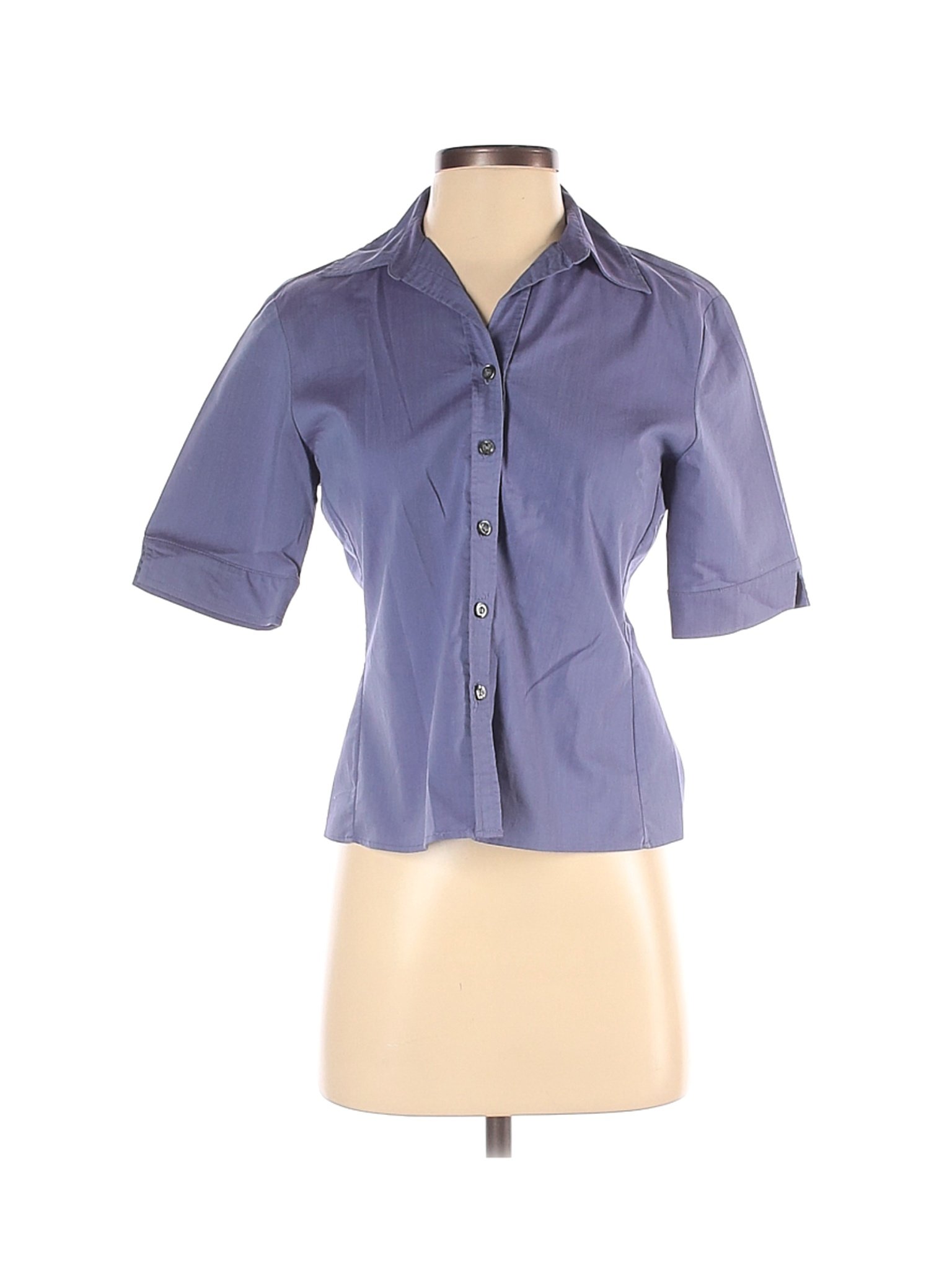 New York & Company Women Purple Short Sleeve Button-Down Shirt S | eBay