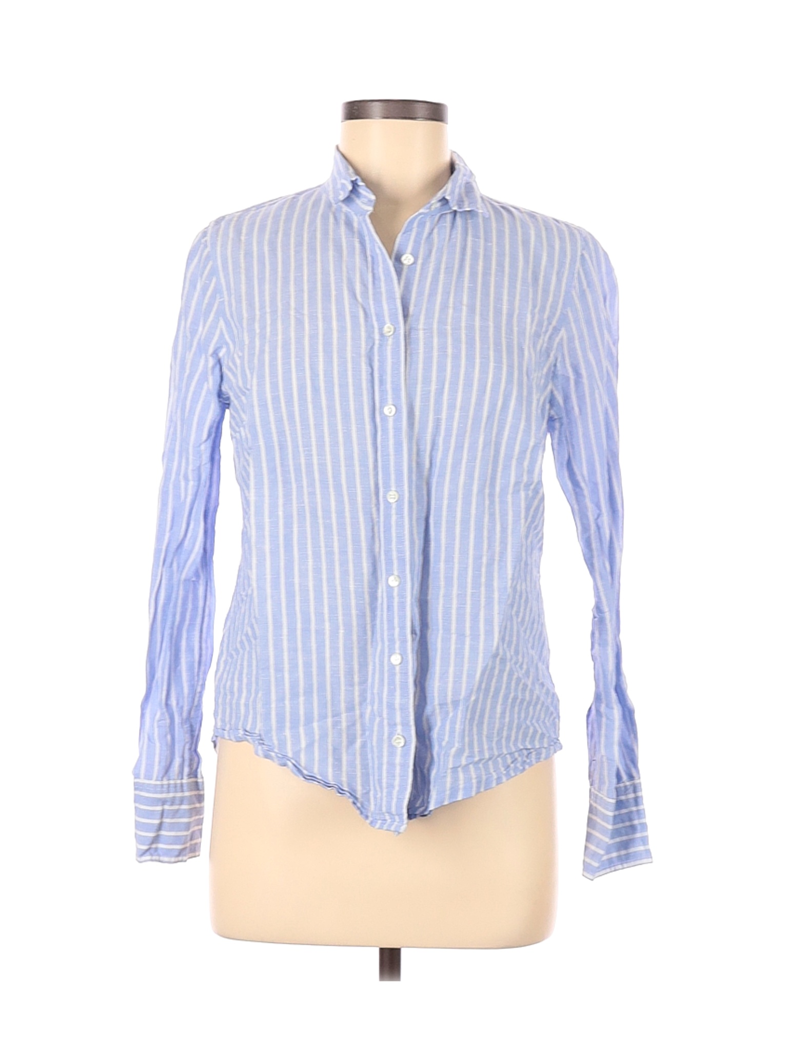 J.Crew Women Blue Long Sleeve Button-Down Shirt 6 | eBay