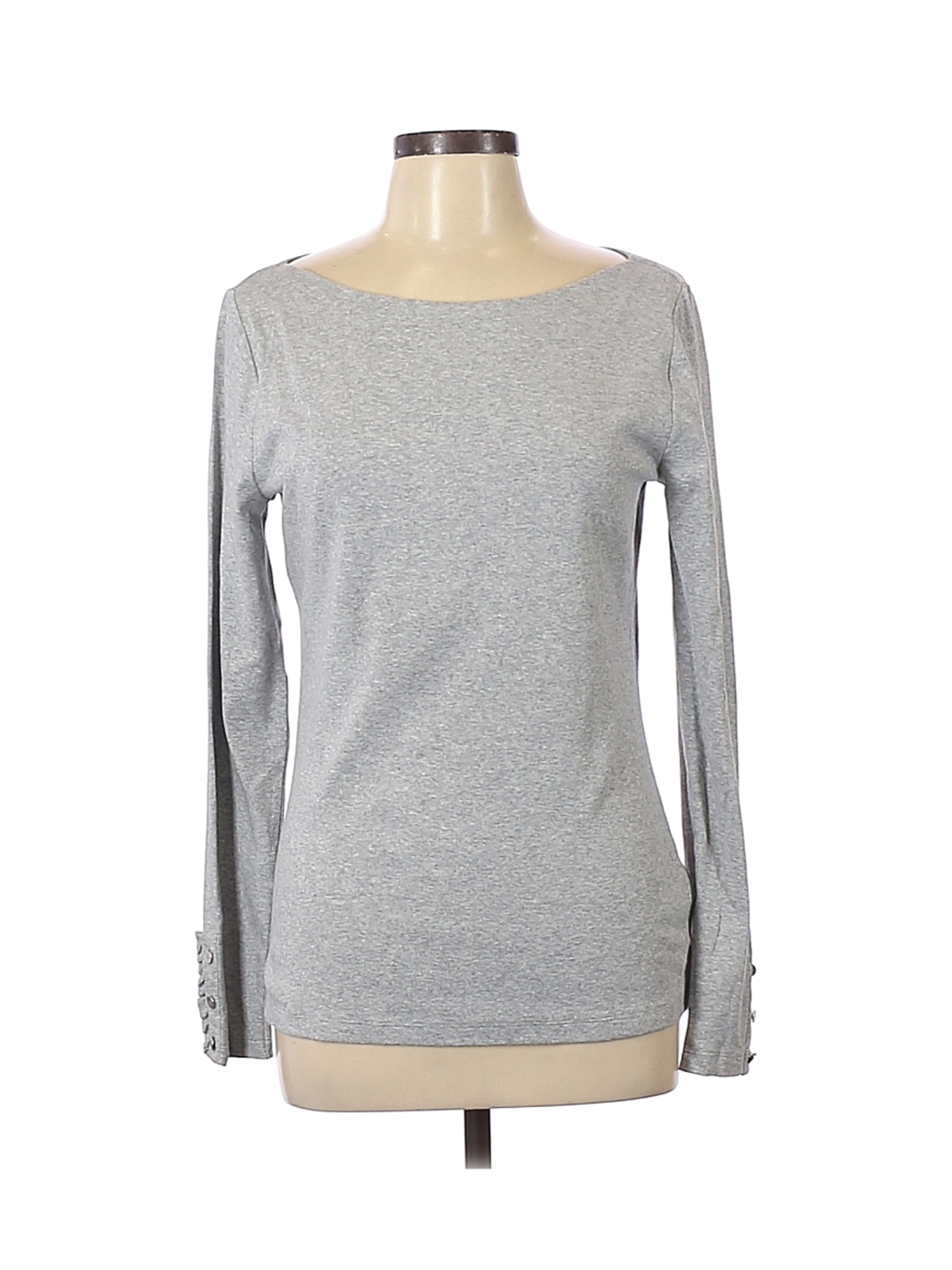 NWT Lauren by Ralph Lauren Women Gray Long Sleeve T-Shirt L | eBay