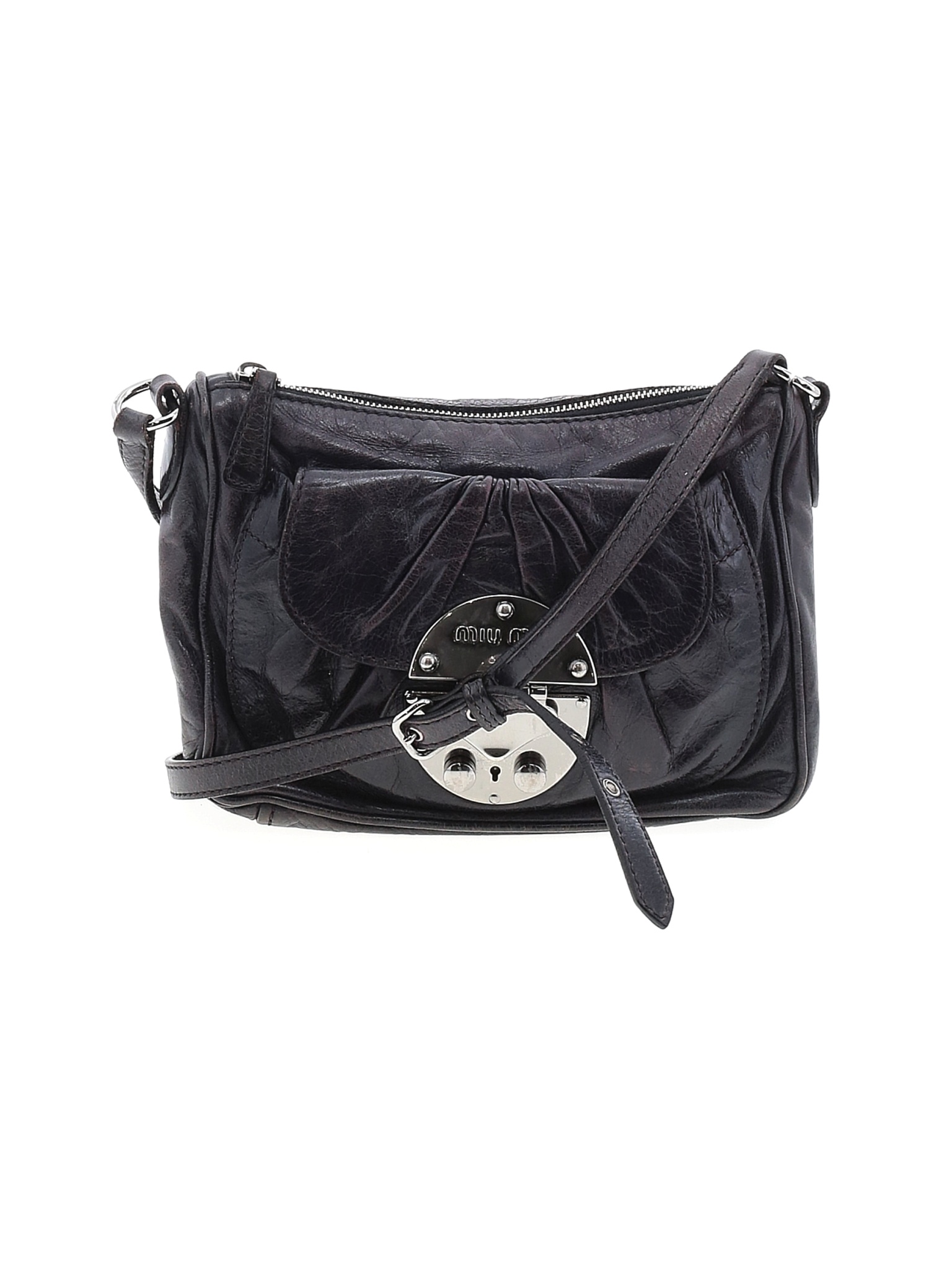 Miu Miu Women Black Leather Crossbody Bag One Size | eBay