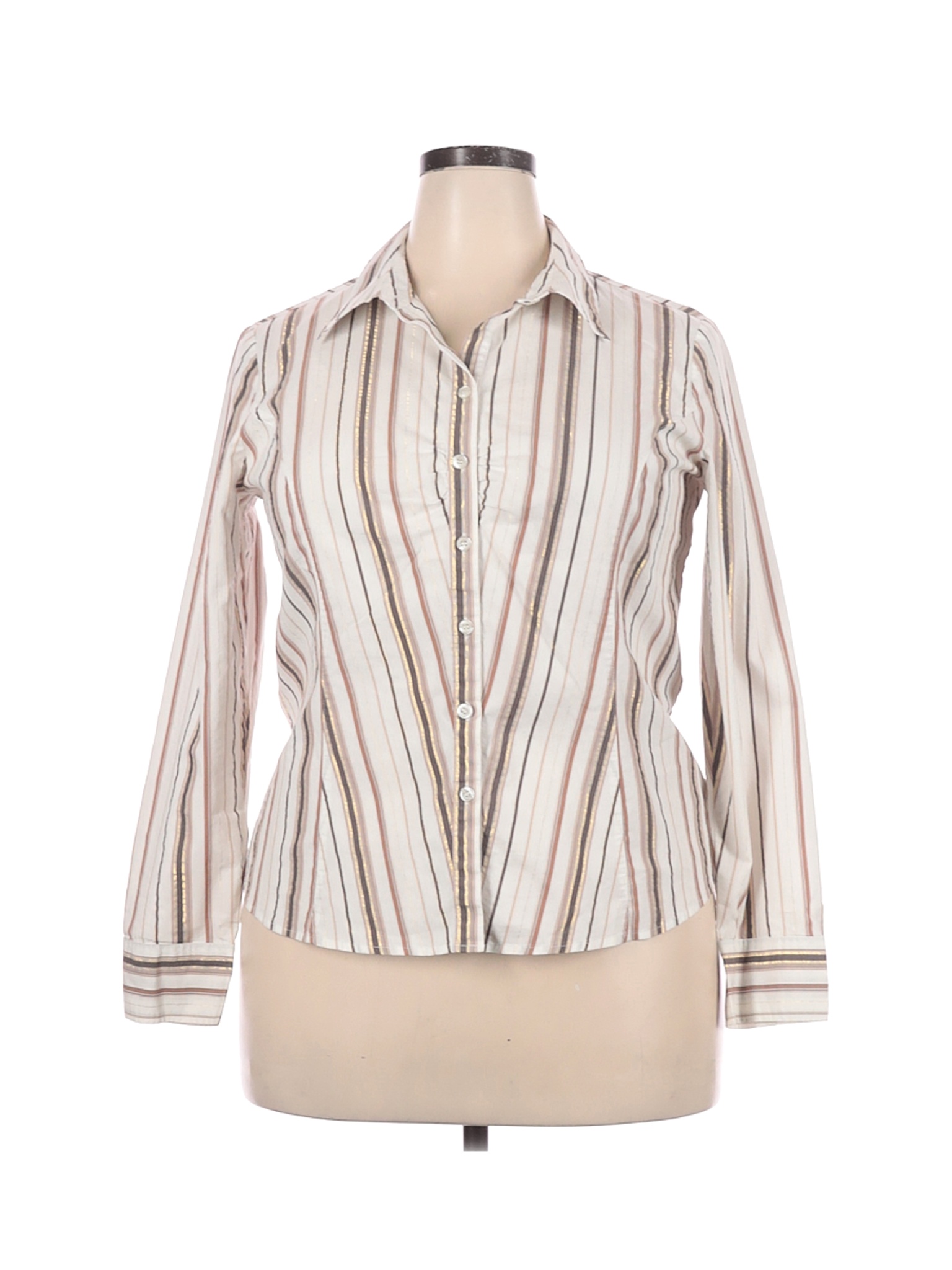 Style&Co Women Brown Long Sleeve Button-Down Shirt 18 Plus | eBay