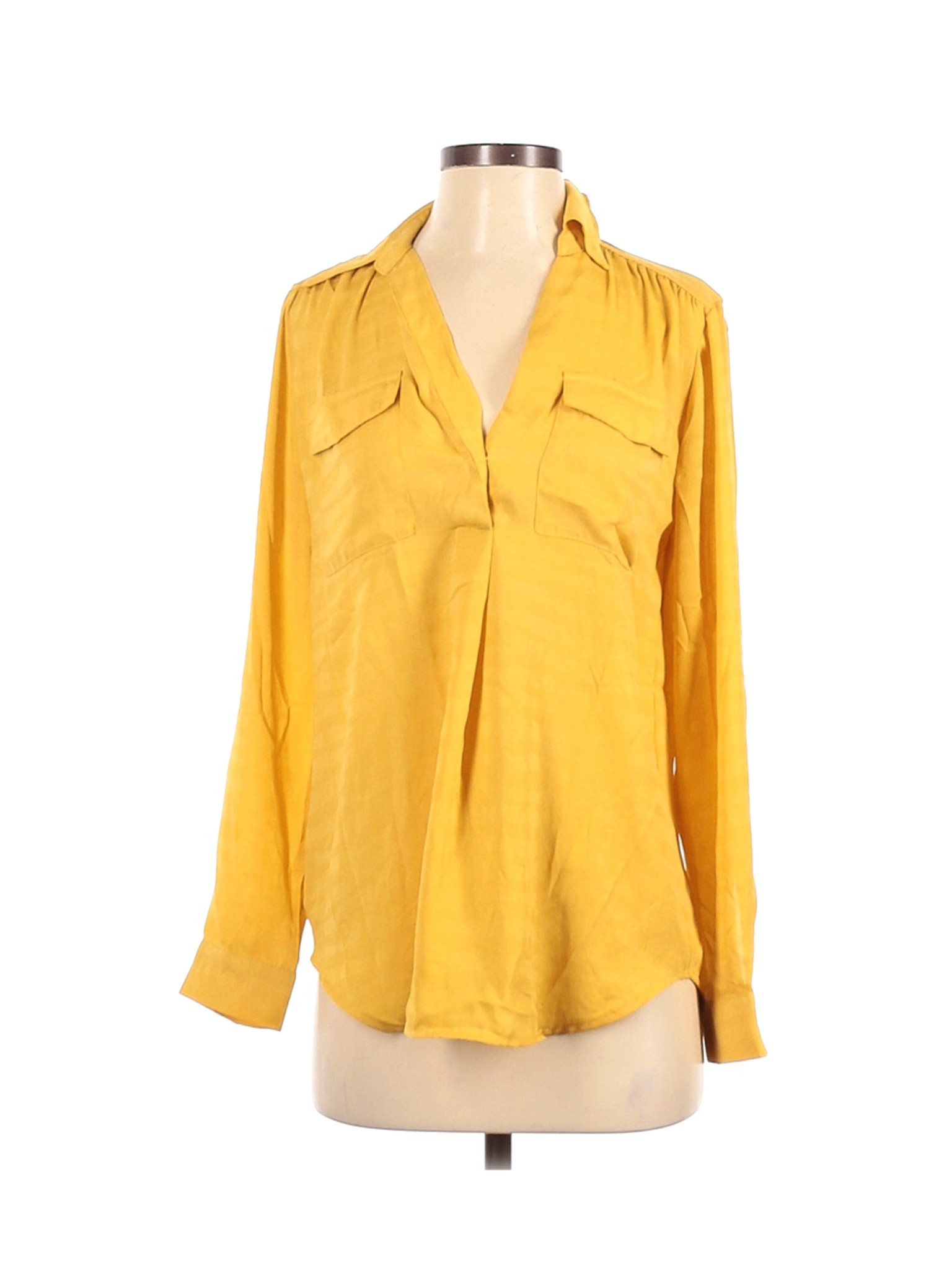 Ann Taylor Women Yellow Long Sleeve Blouse XS | eBay