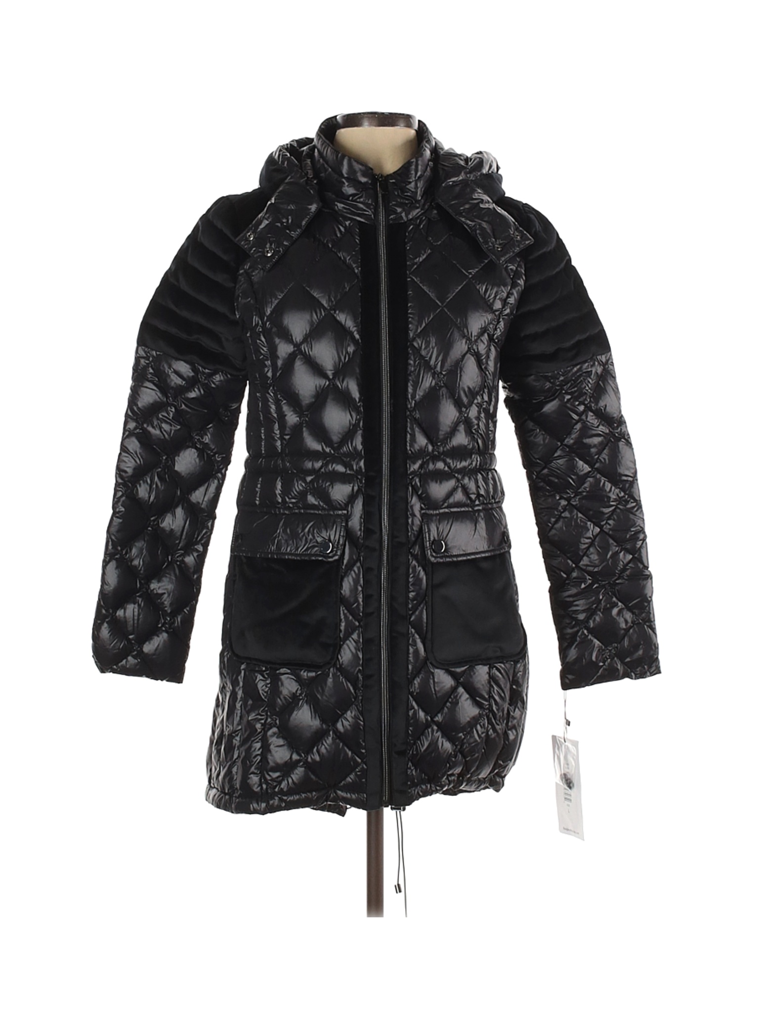 NWT Belle Badgley Mischka Women Black Coat L | eBay