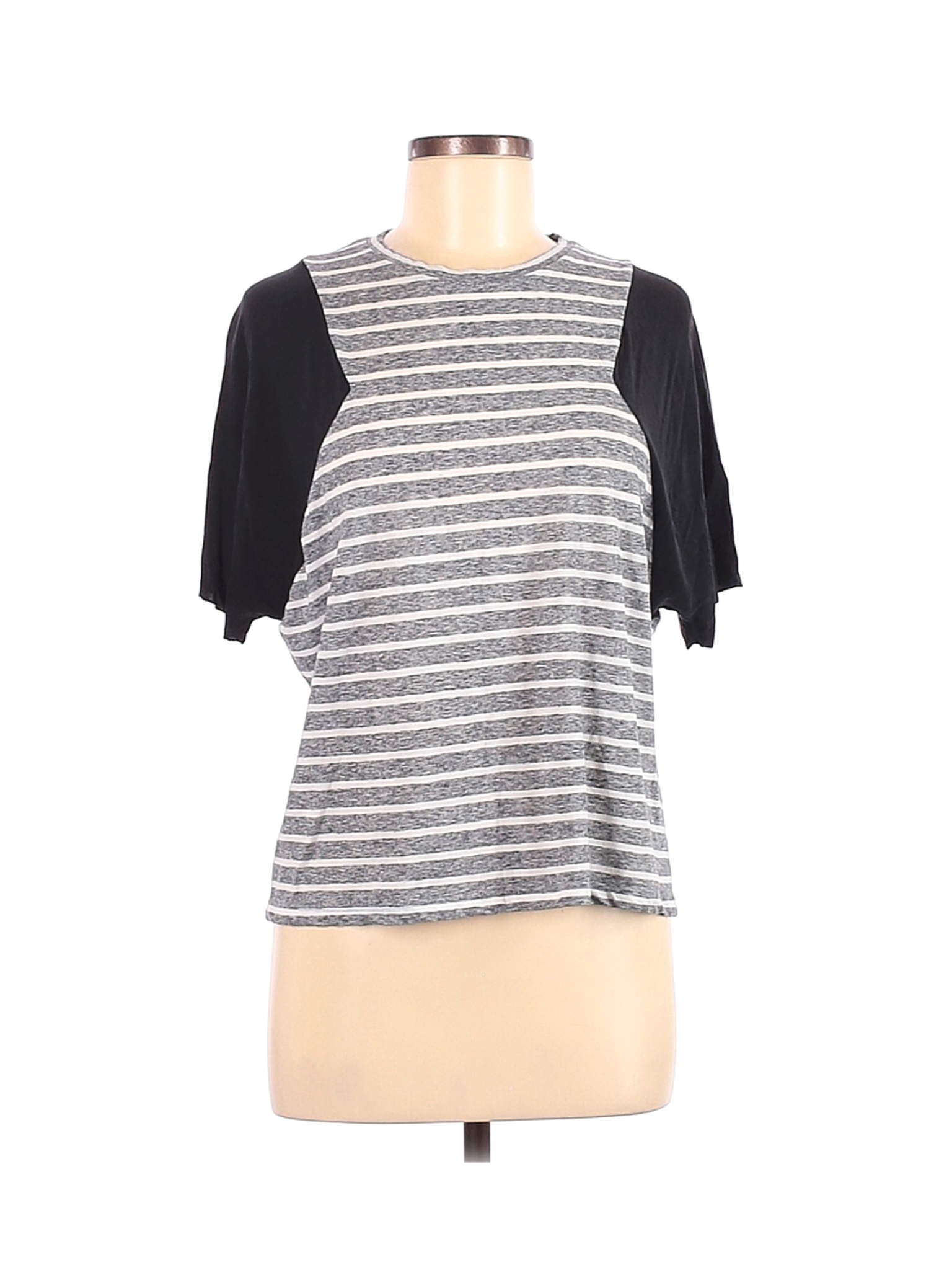 Zara Women Gray Short Sleeve Top M | eBay