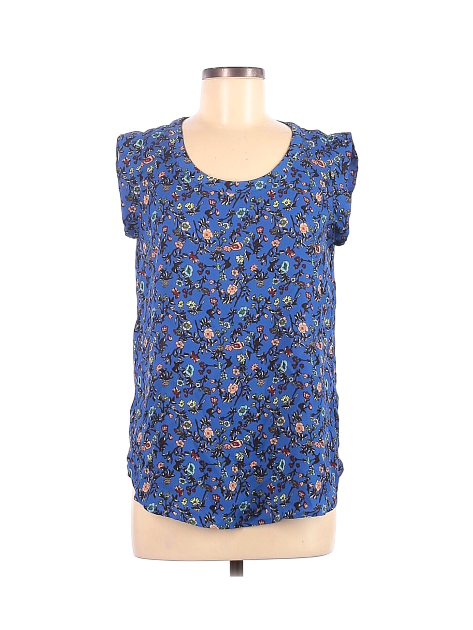 Pleione Women Blue Short Sleeve Blouse S | eBay