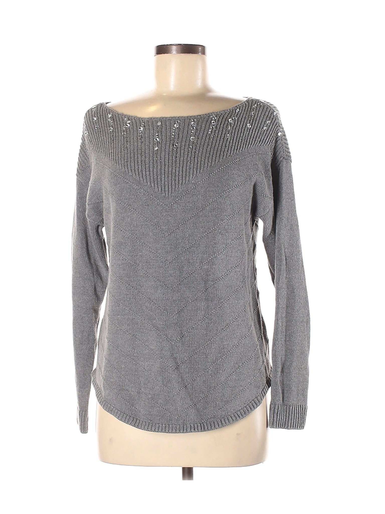 New York & Company Women Gray Pullover Sweater M | eBay