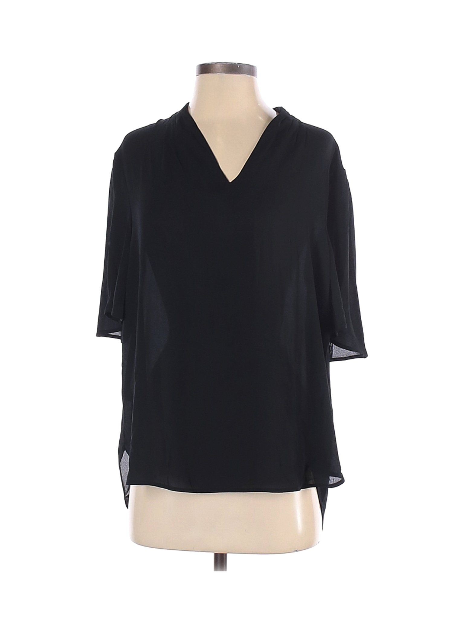 Ann Taylor Factory Women Black Short Sleeve Blouse M | eBay