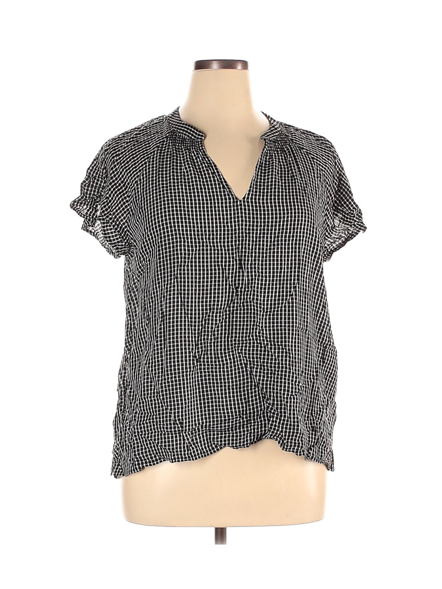 Old Navy Women Black Short Sleeve Blouse XL | eBay