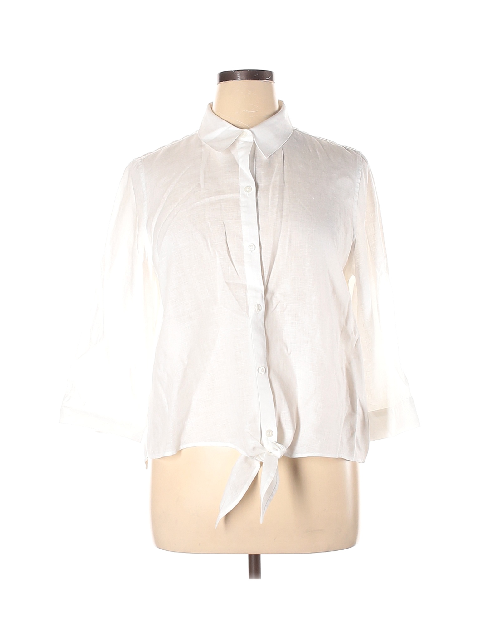 Chico's Women White 3/4 Sleeve Blouse XL | eBay