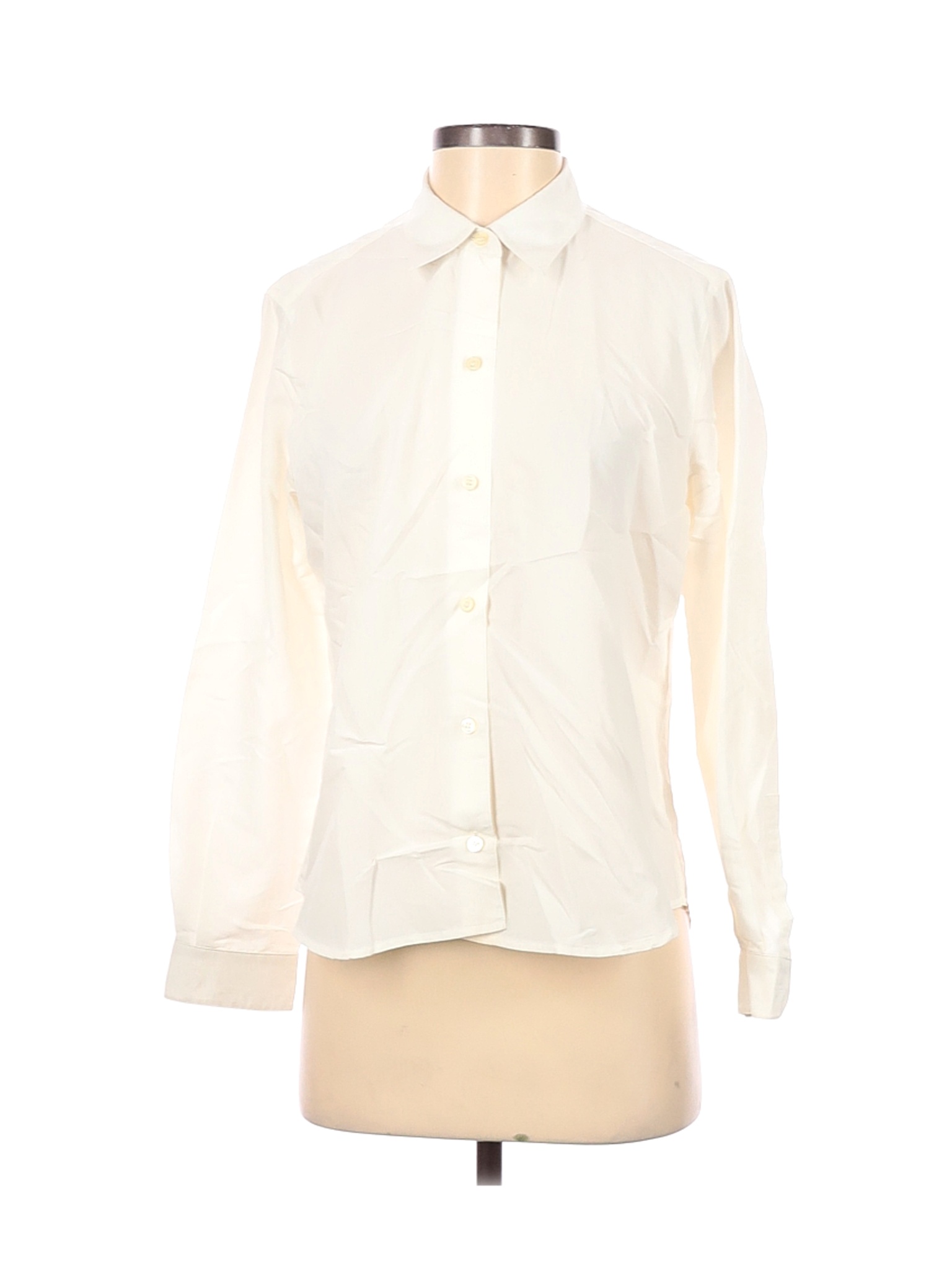 Liz Claiborne Women Ivory Long Sleeve Button-Down Shirt S | eBay