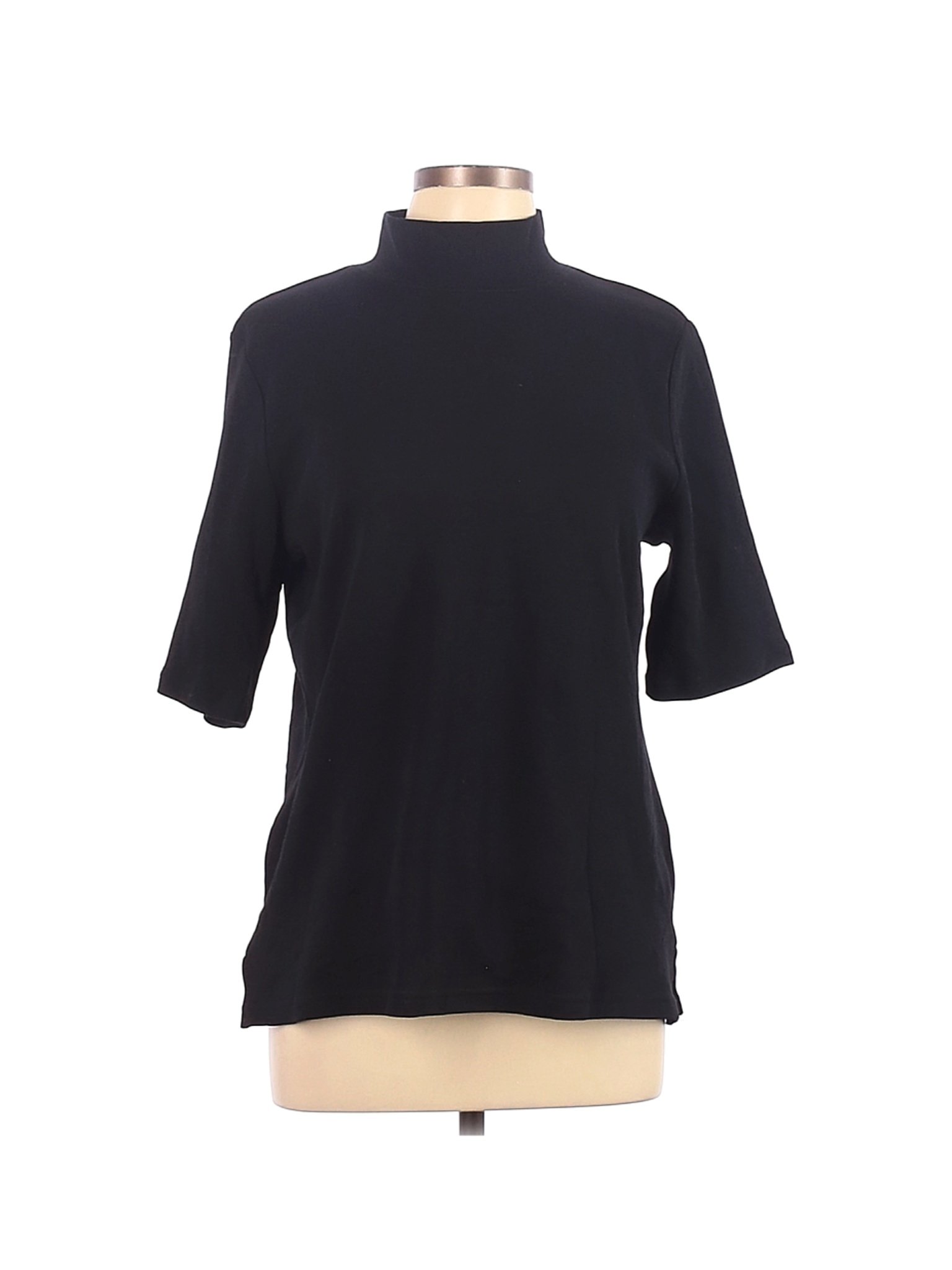 Karen Scott Women Black Short Sleeve Turtleneck L | eBay