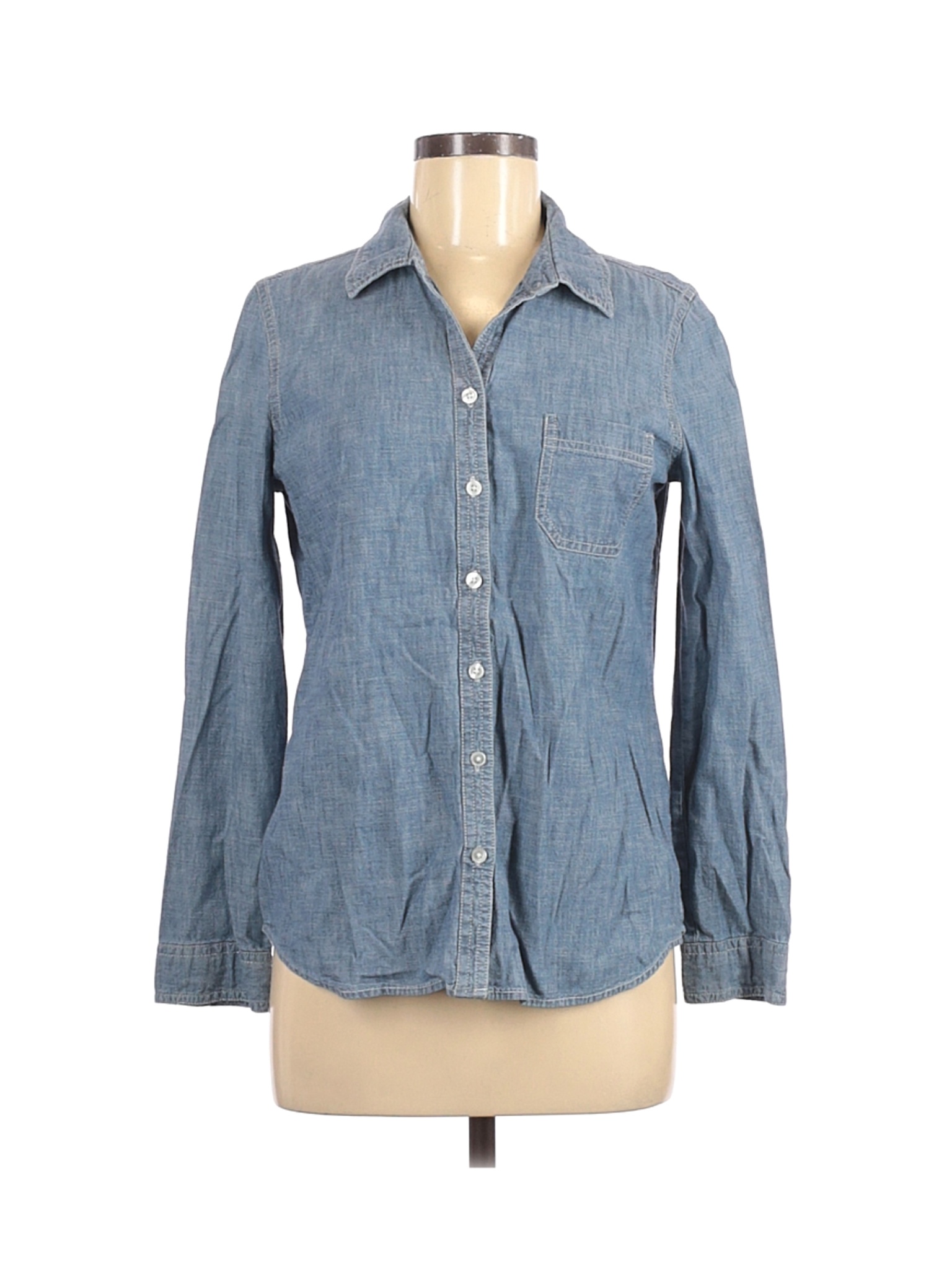 Old Navy Women Blue Long Sleeve Button-Down Shirt M | eBay