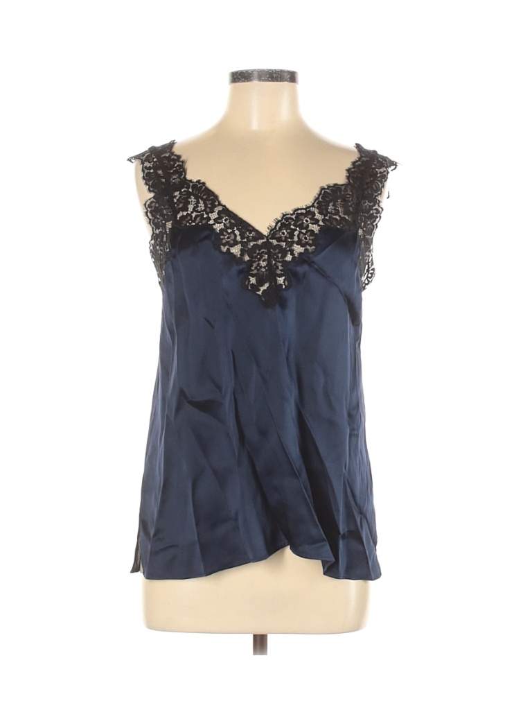 Cami 100% Silk Solid Blue Sleeveless Silk Top Size M - 68% off | thredUP