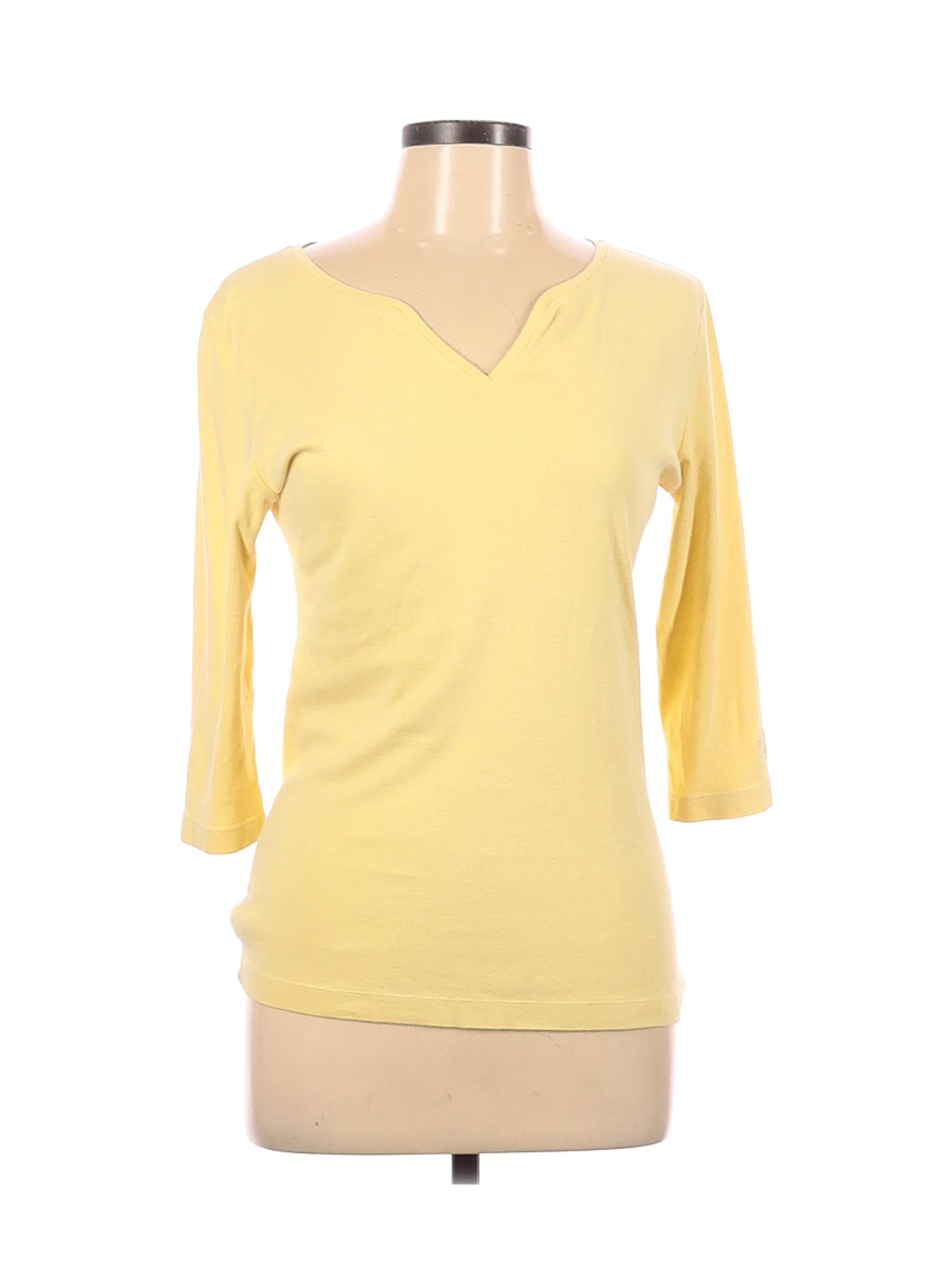Dismero Women Yellow 3/4 Sleeve T-Shirt L | eBay