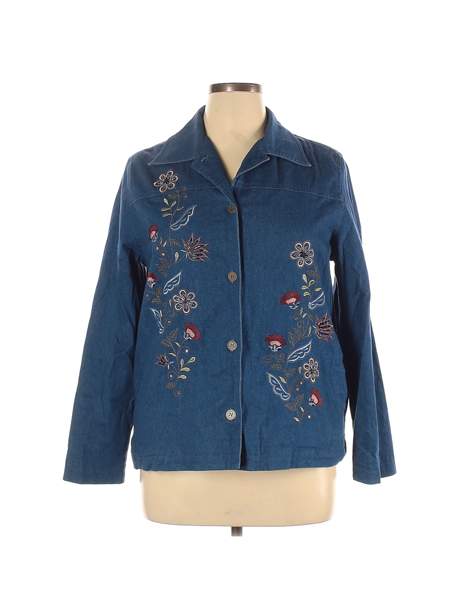 Alfred Dunner Women Blue Denim Jacket 14 | eBay