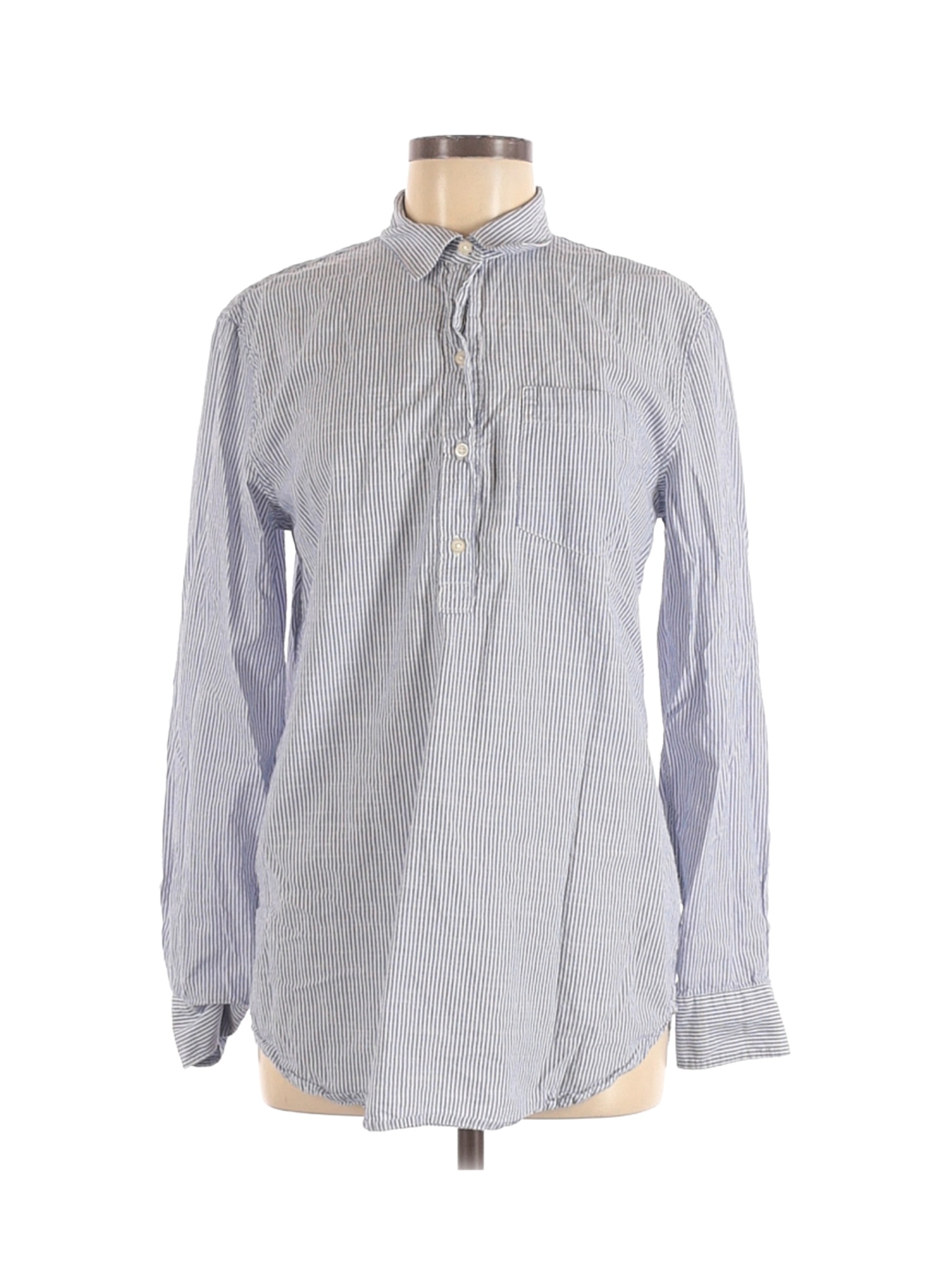 Gap Women Gray Long Sleeve Blouse M Tall | eBay