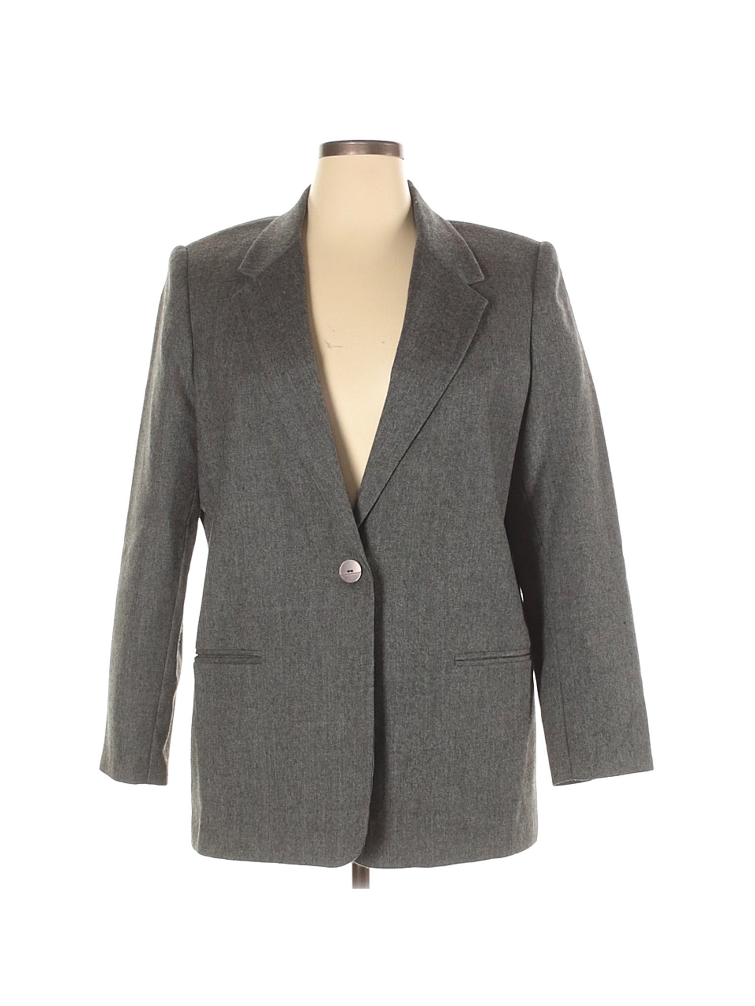 Sag Harbor Women Gray Wool Blazer 16 | eBay