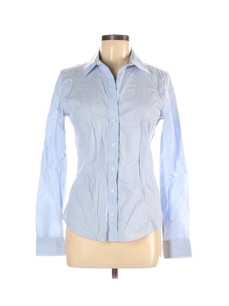 Banana Republic Blue Long Sleeve ButtonDown Shirt Size 6 (Petite) 83 off thredUP