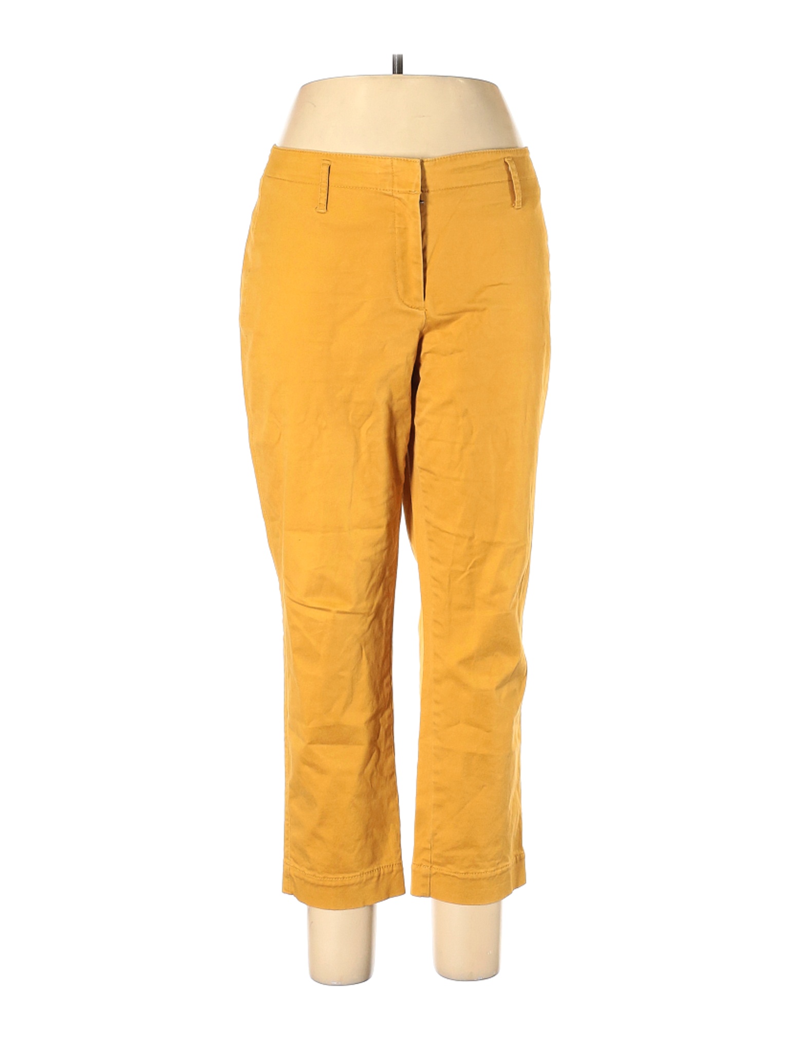 Lands' End Women Yellow Khakis 16 Petites | eBay