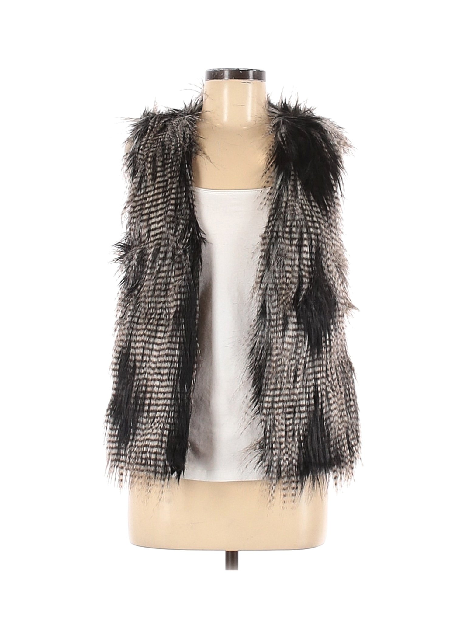 h&m faux fur vest womens