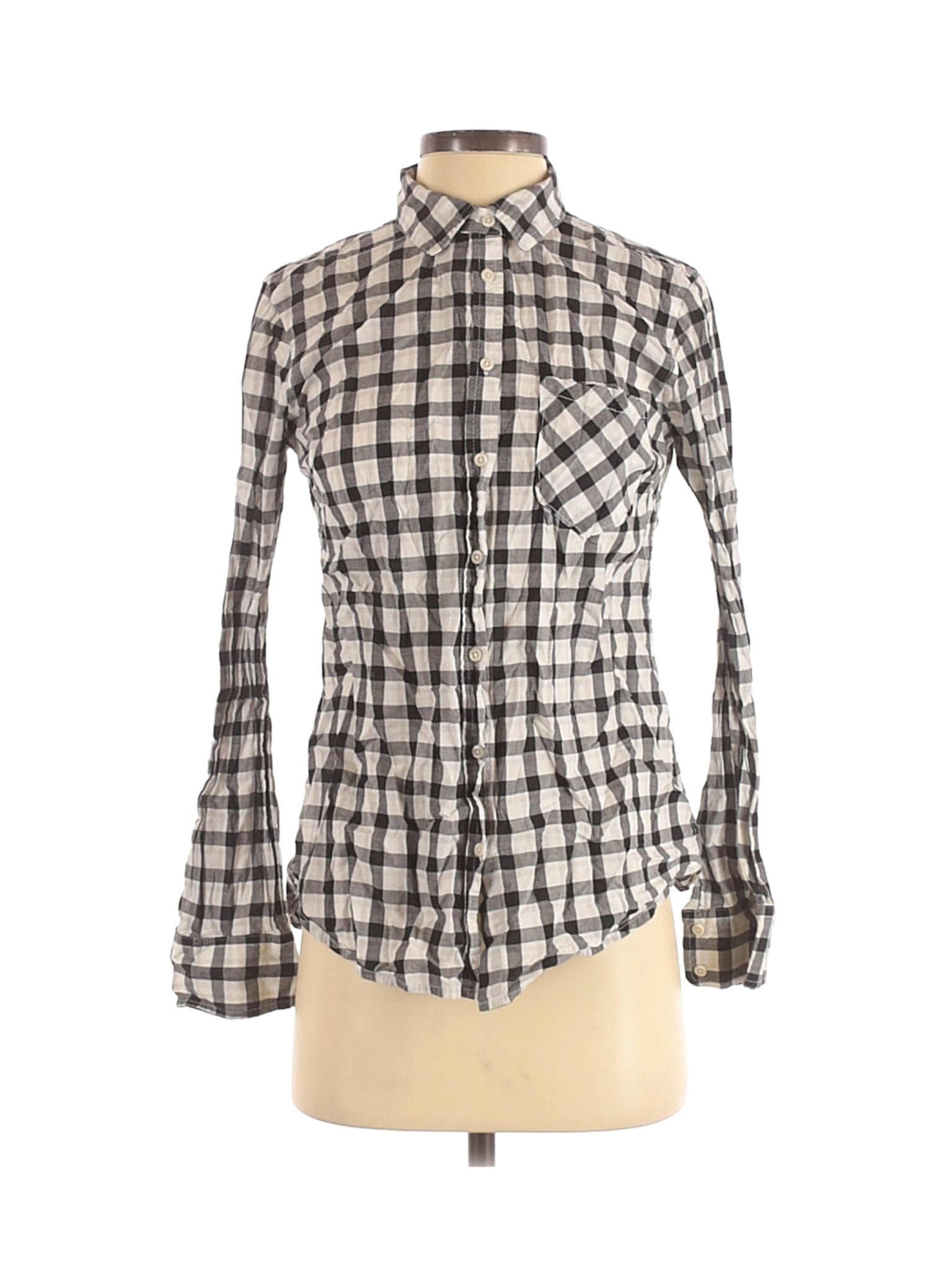 Merona Women White Long Sleeve Button-Down Shirt S | eBay