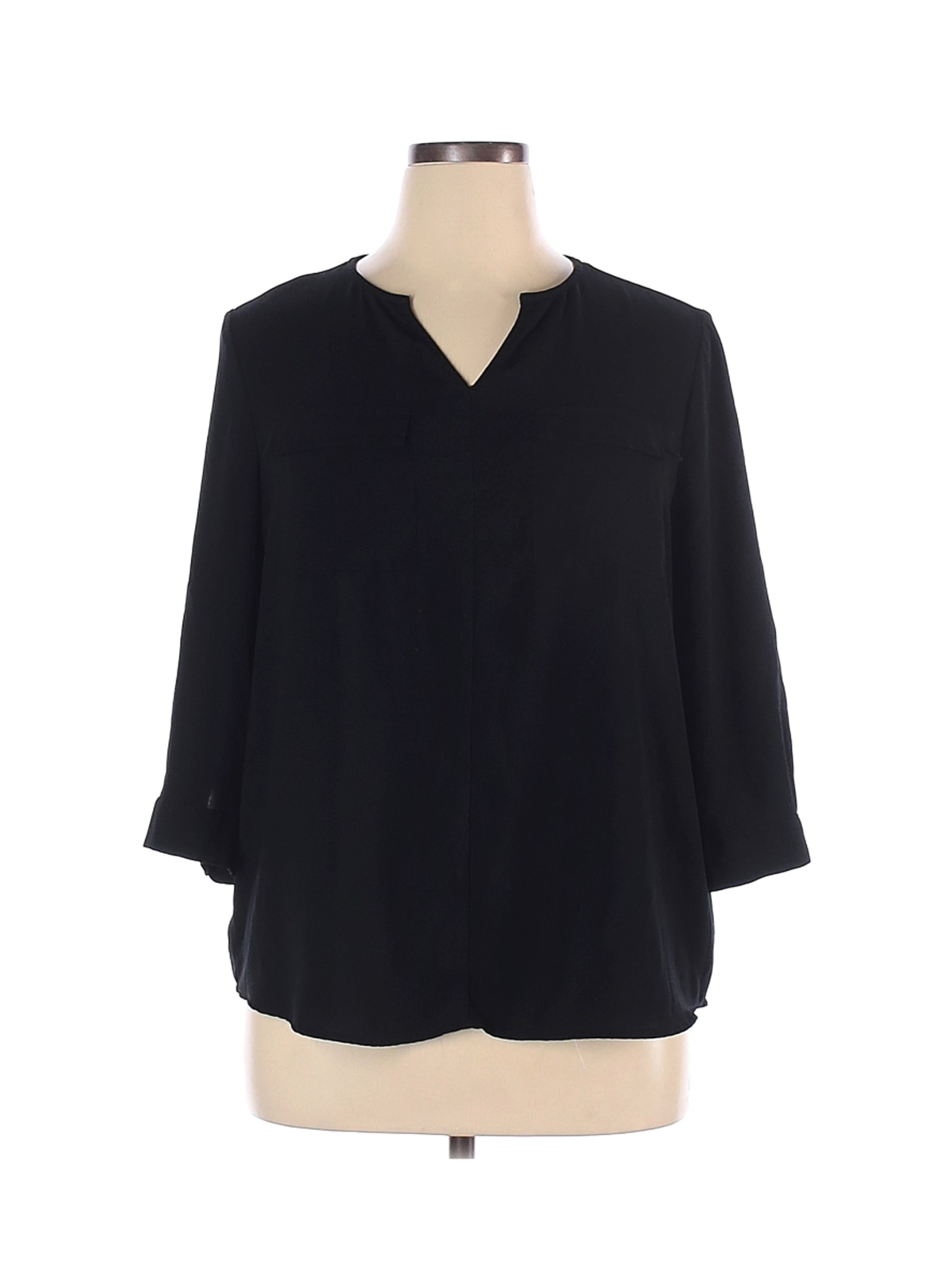 Apt. 9 Women Black 3/4 Sleeve Blouse XL | eBay